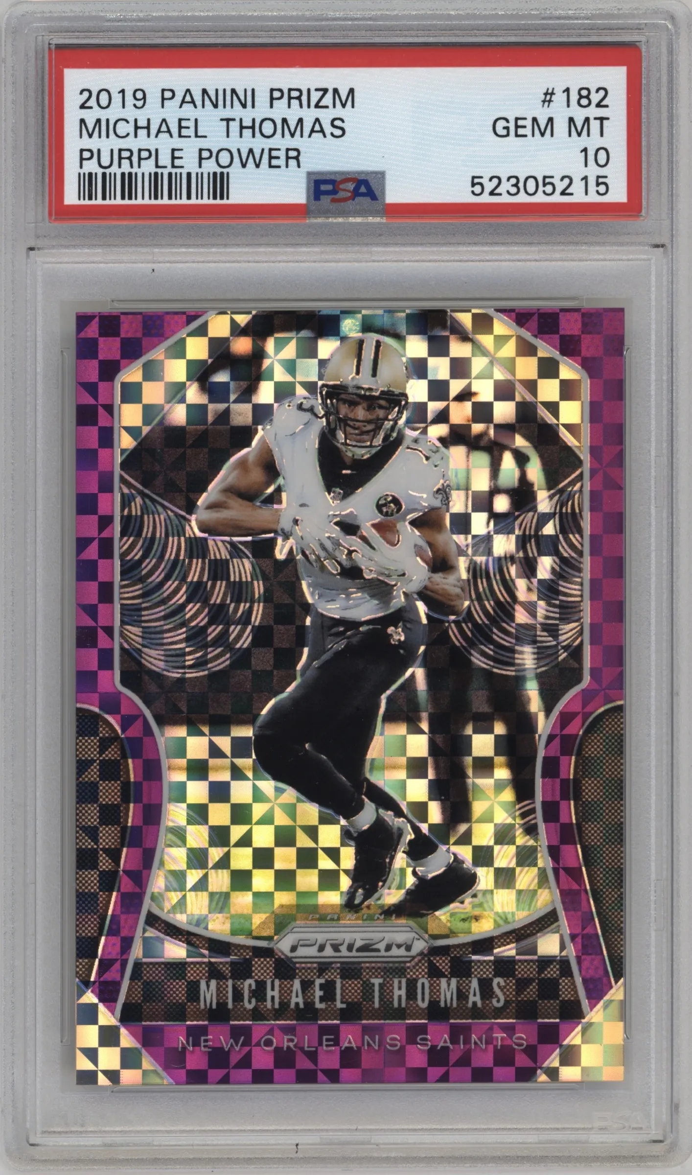 2019 Panini Prizm Michael Thomas Purple Power Prizm #182 PSA 10