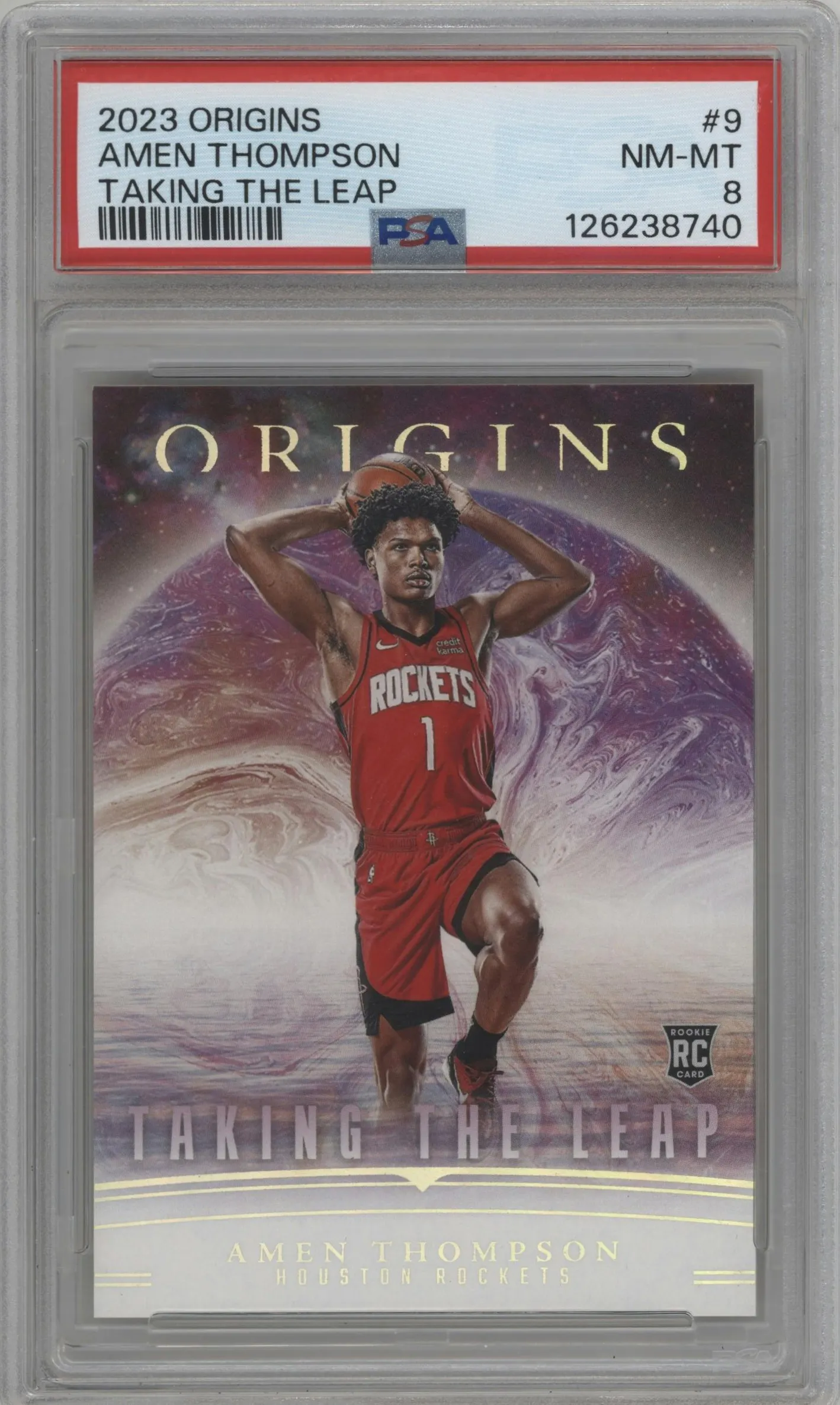2023 Panini Origins Taking the Leap Amen Thompson #9 PSA 8