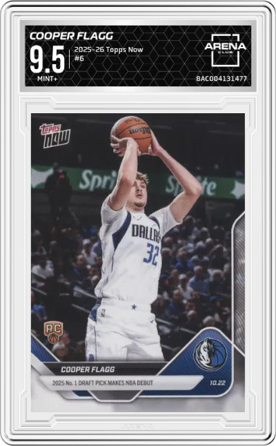 2025 Topps Now Cooper Flagg #6 ARENA CLUB 9.5
