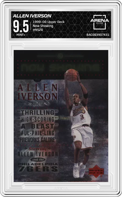 1999 Upper Deck Now Showing Allen Iverson #NS20 ARENA CLUB 9.5