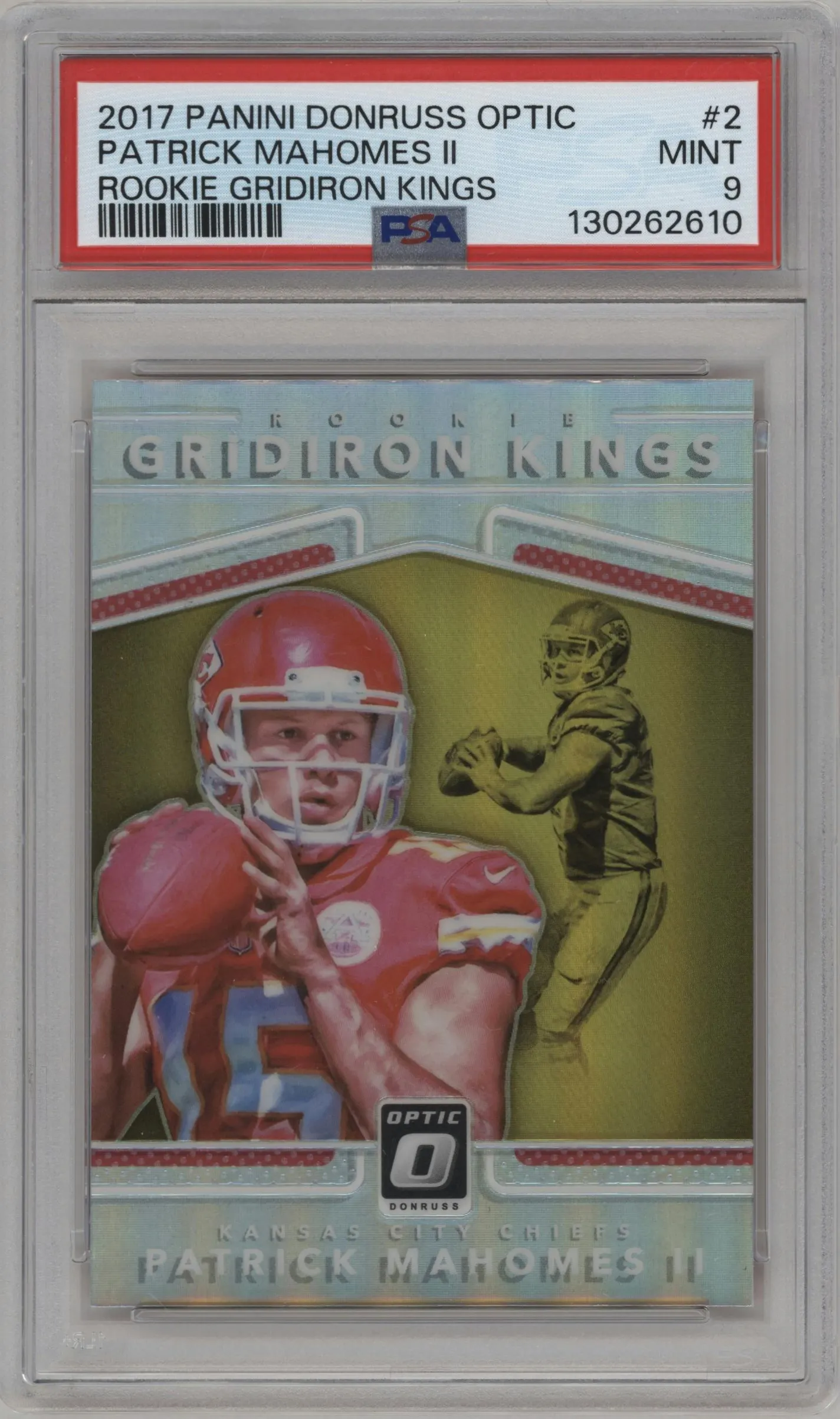 2017 Panini Donruss Optic Rke.Gridiron Kings Patrick Mahomes II PSA 9