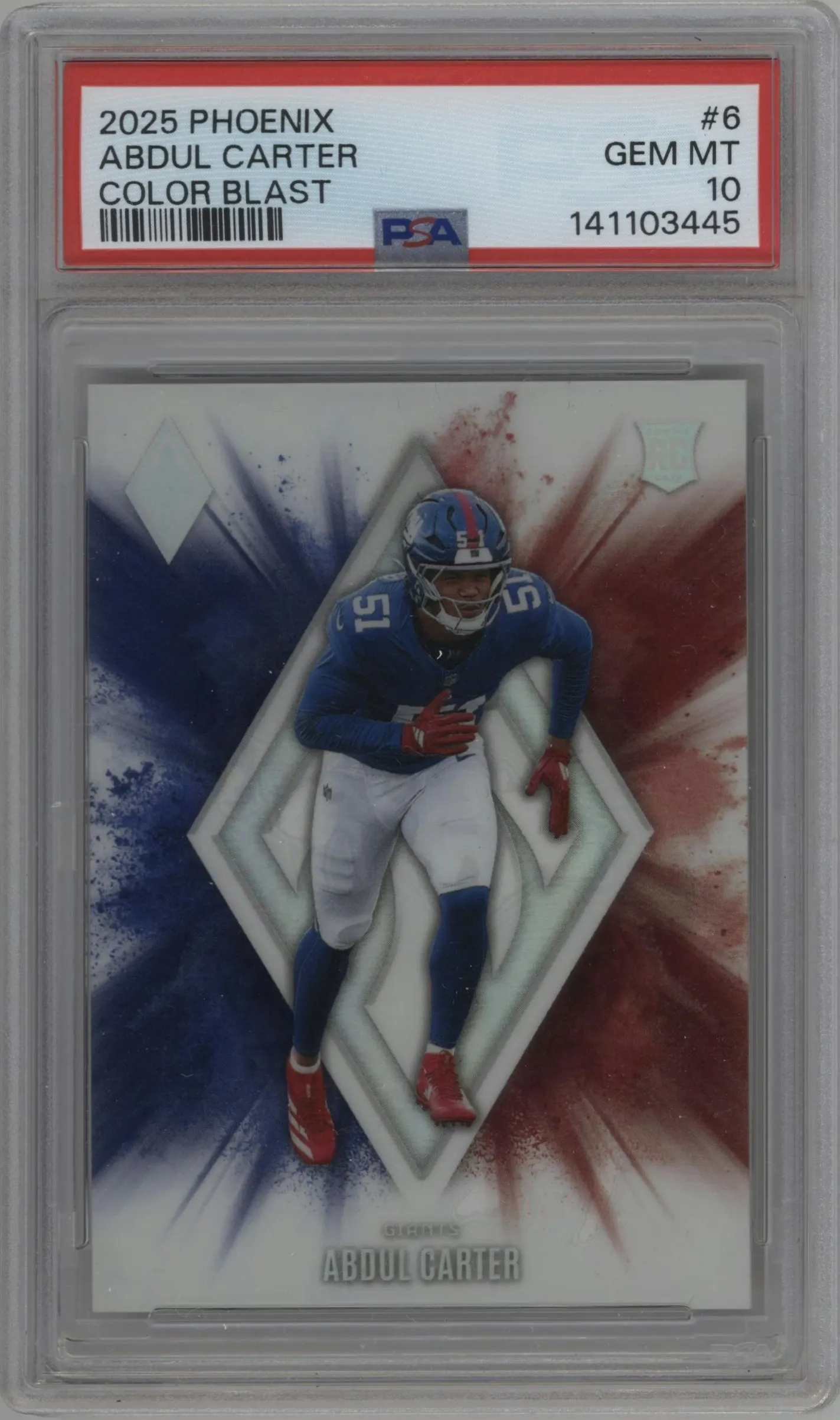 2025 Panini Phoenix Color Blast Abdul Carter #6 PSA 10