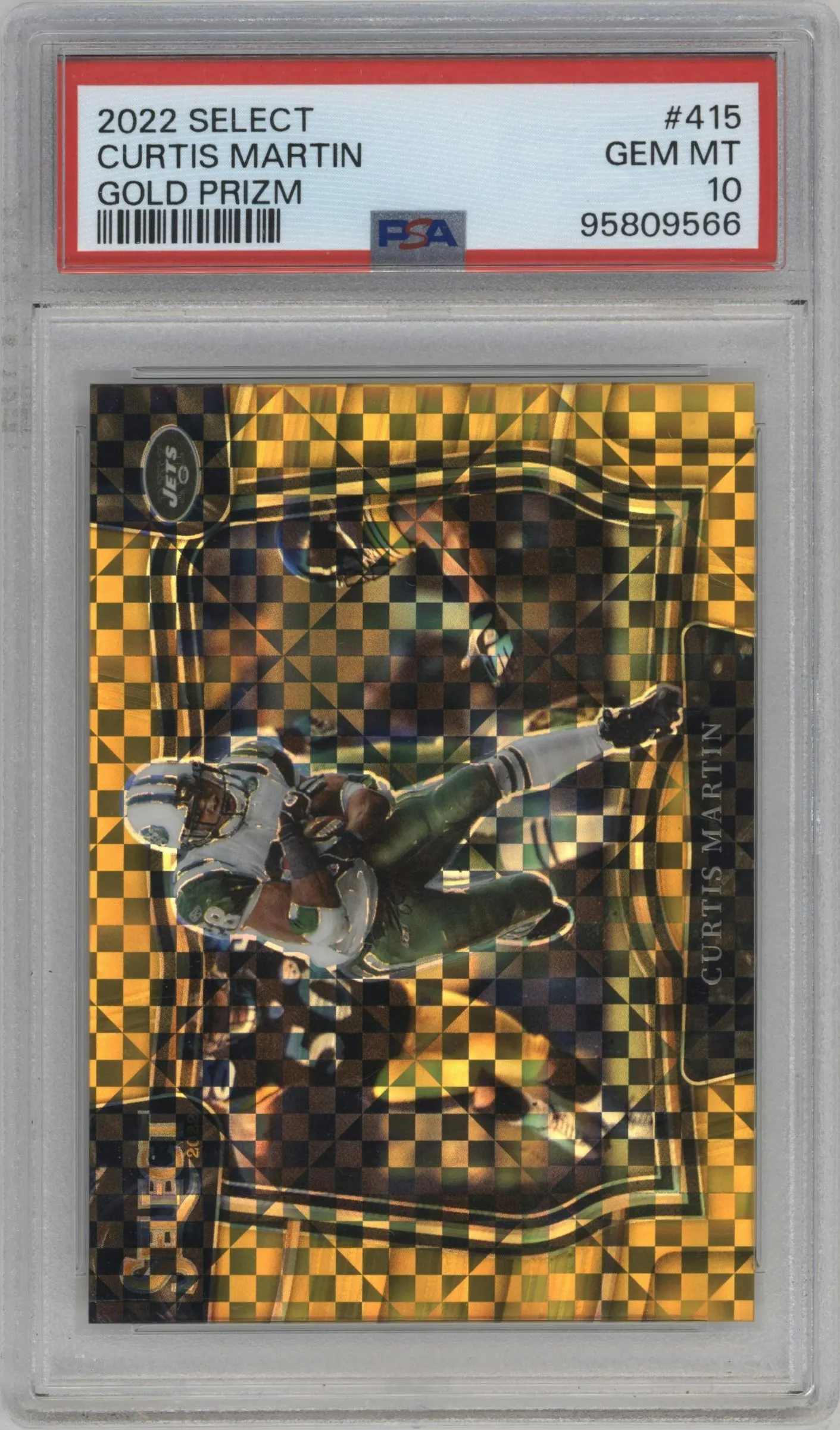 2022 Panini Select Field Lvl. Curtis Martin Gold Prizm #415 PSA 10
