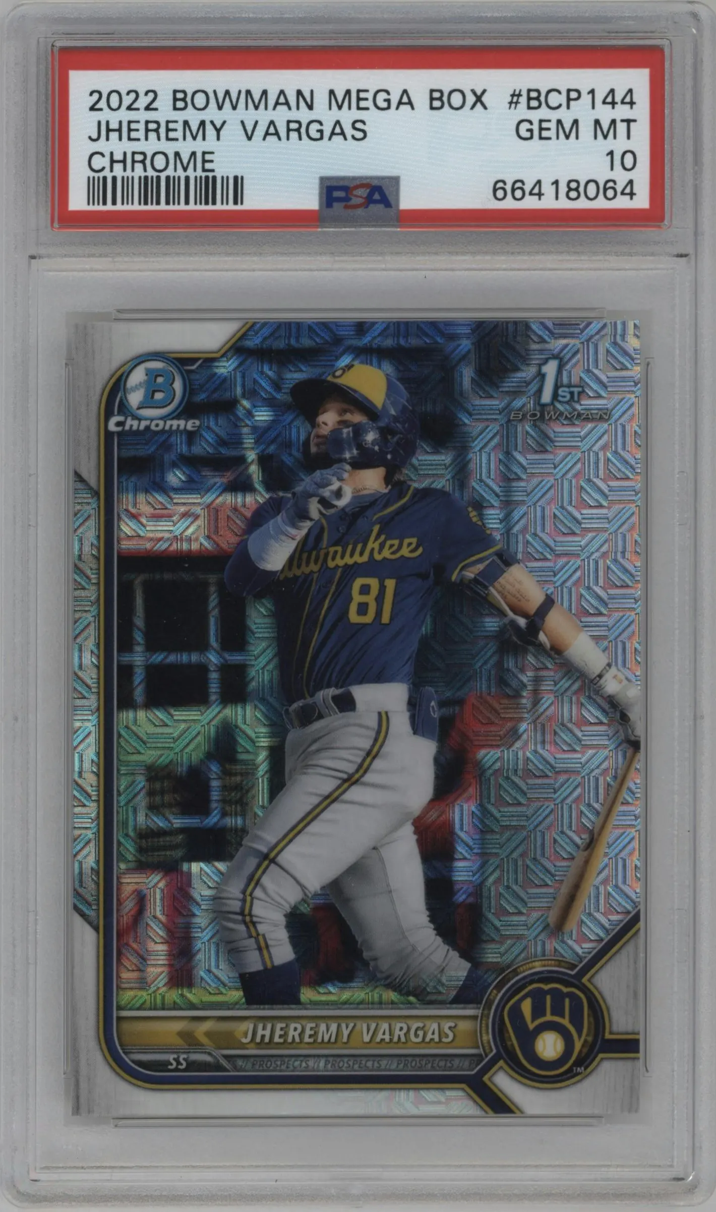 2022 Bowman Mega Box Chrome Jheremy Vargas #BCP-144 PSA 10