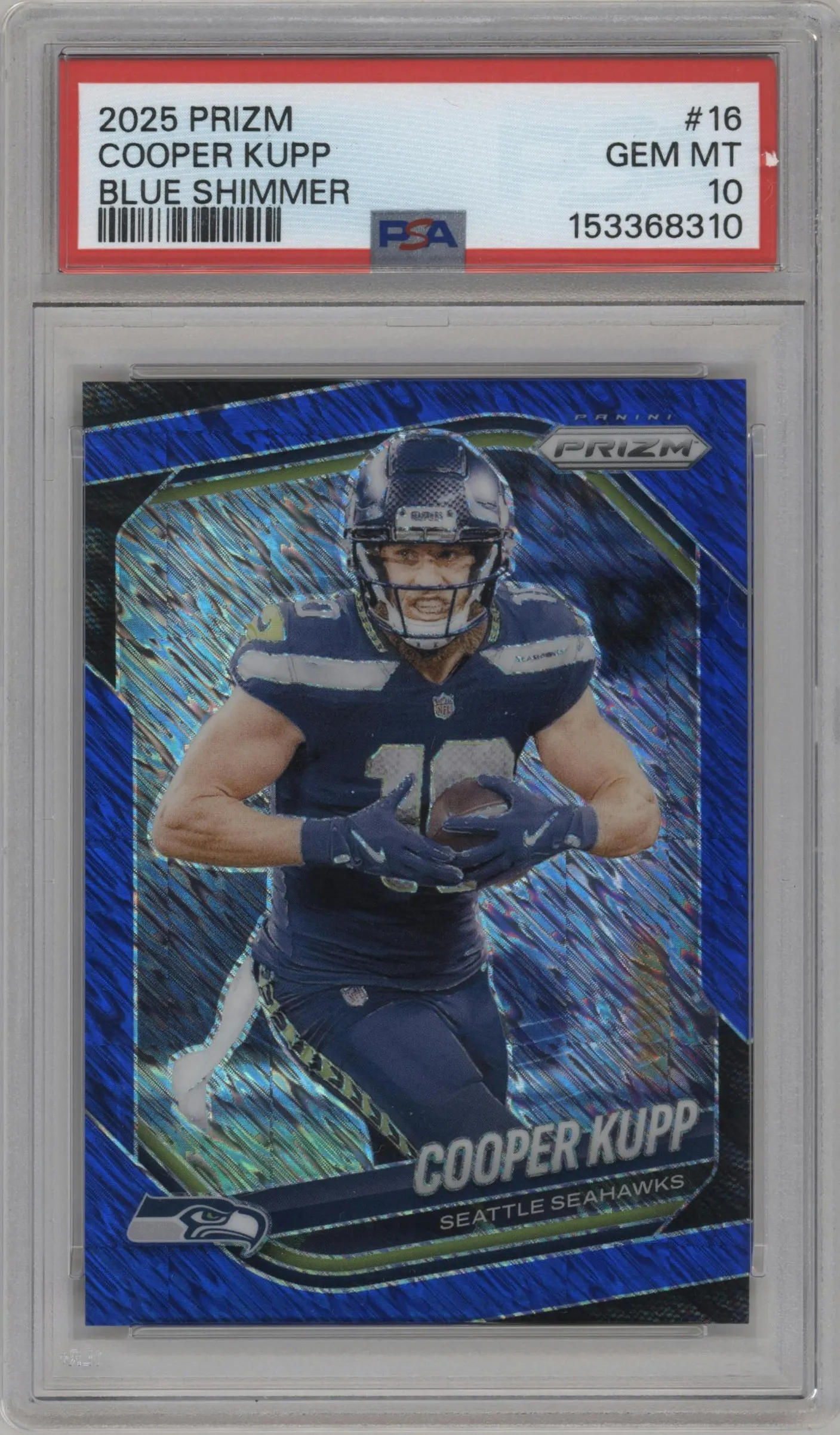 2025 Panini Prizm Cooper Kupp Blue Shimmer #16 PSA 10