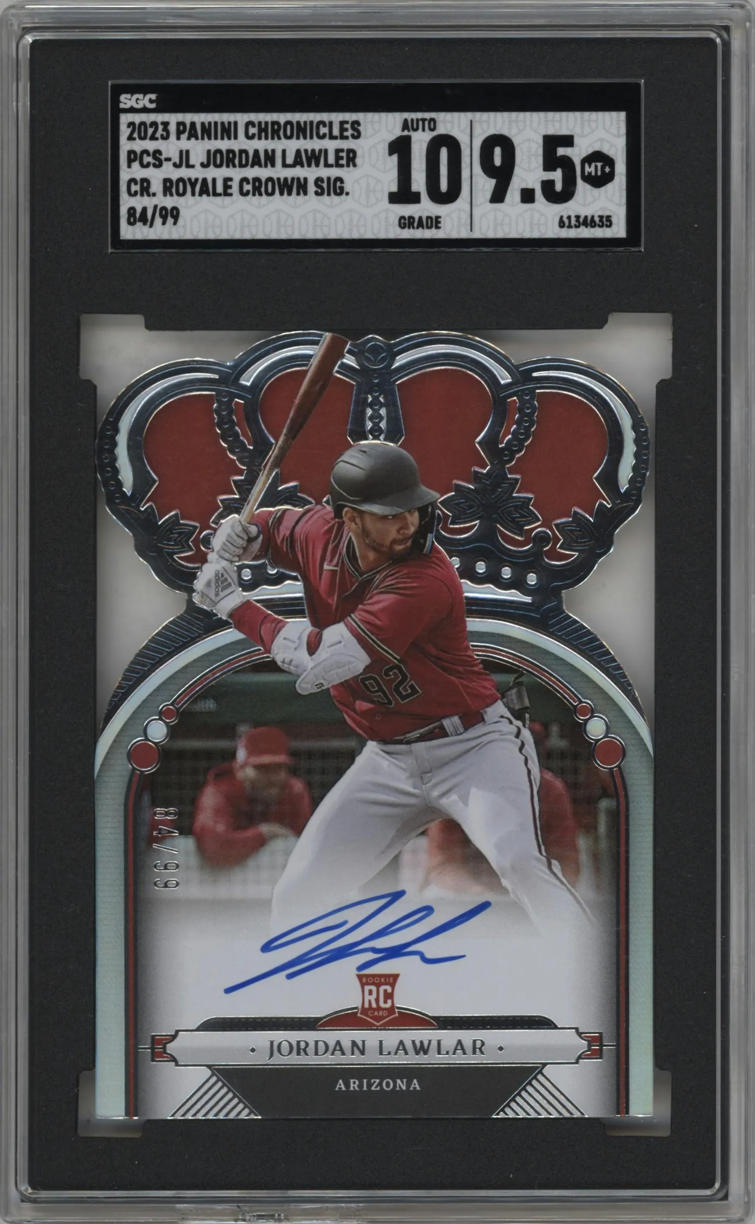 2023 Panini Chronicles CR Rke.Crown Sig. Jordan Lawlar #PCS-JL SGC 9.5