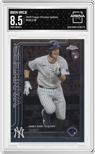 2025 Topps Chrome Update Ben Rice #USC138 ARENA CLUB 8.5