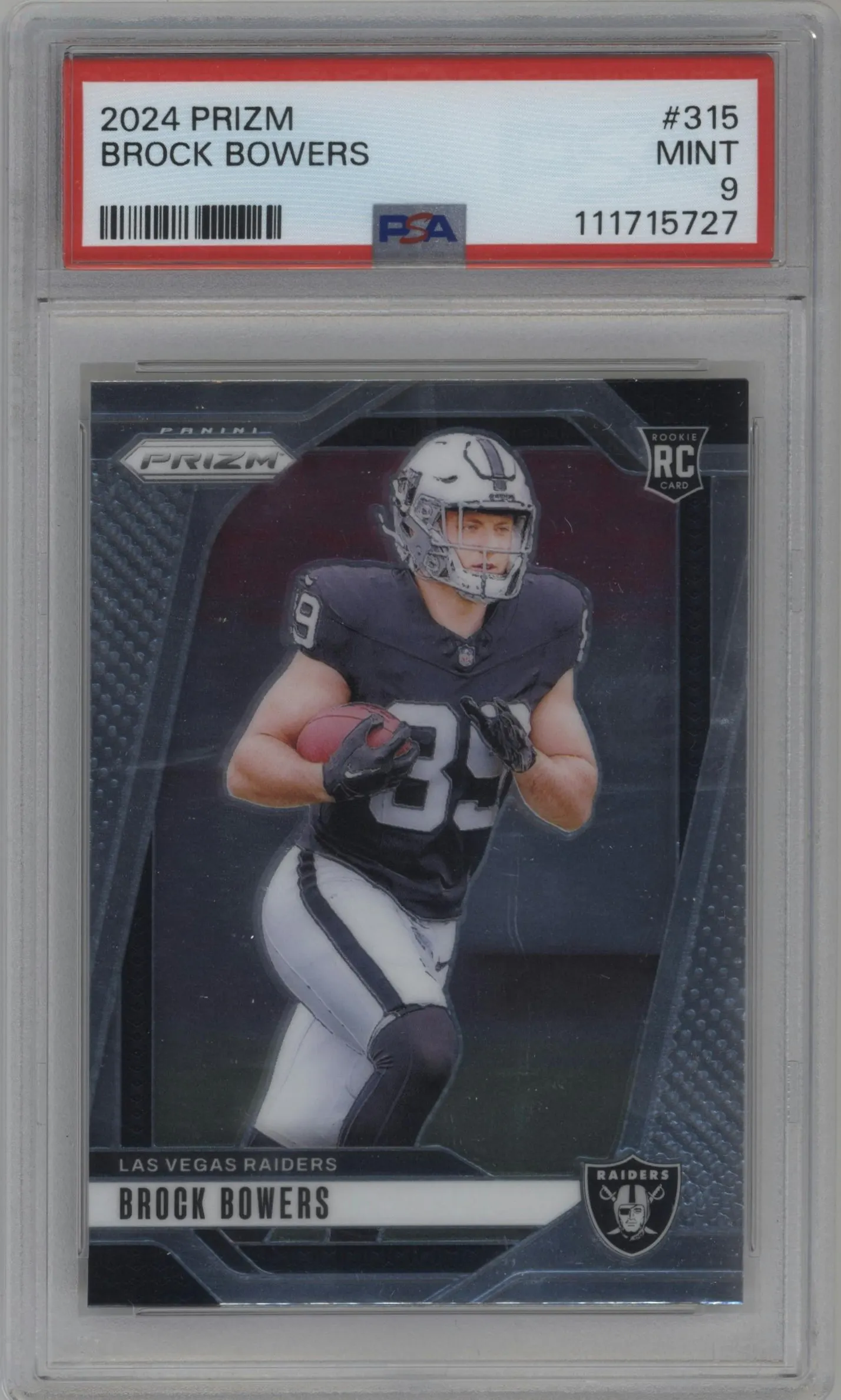 2024 Panini Prizm Brock Bowers #315 PSA 9