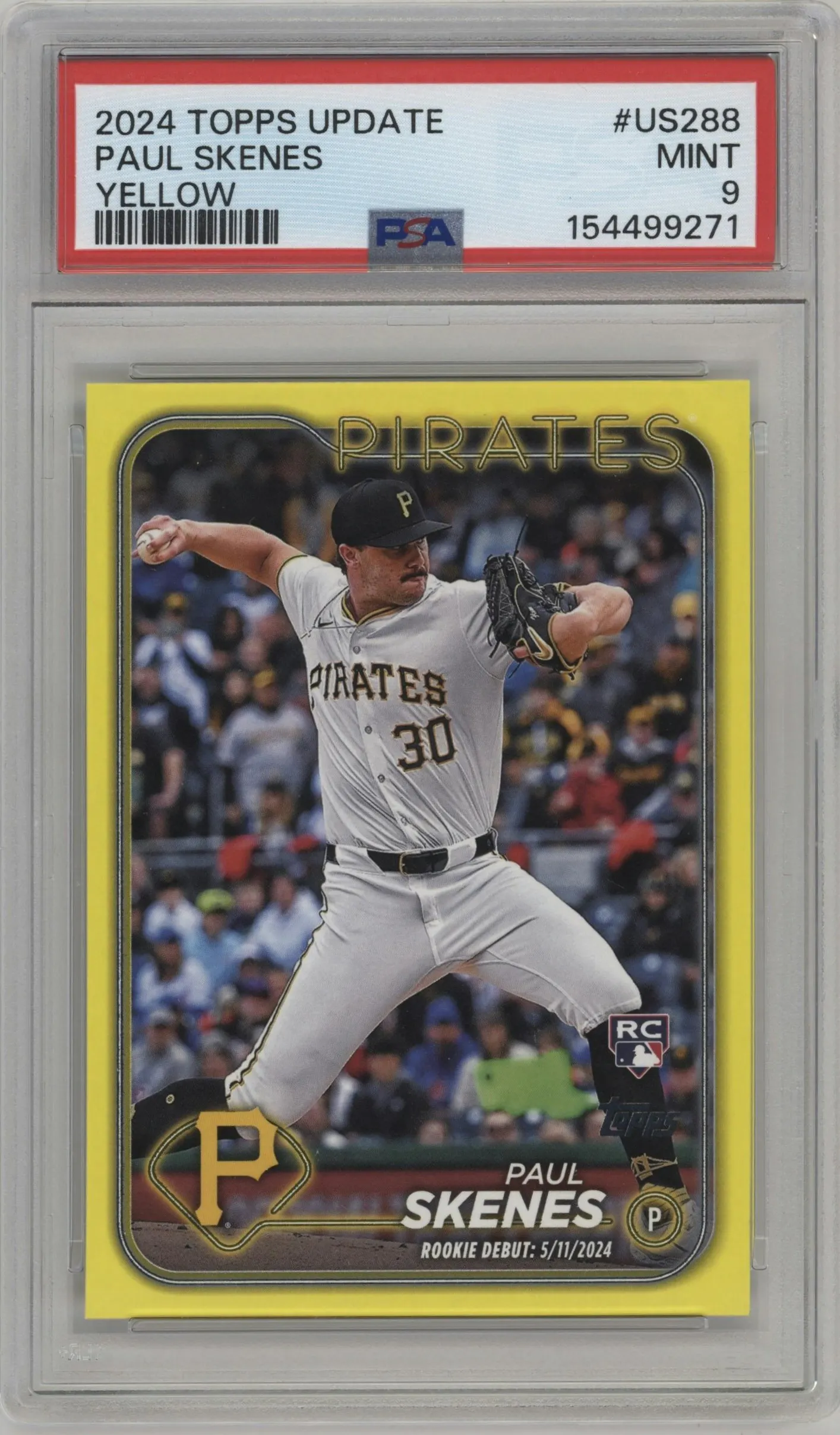 2024 Topps Update Paul Skenes Yellow PSA 9
