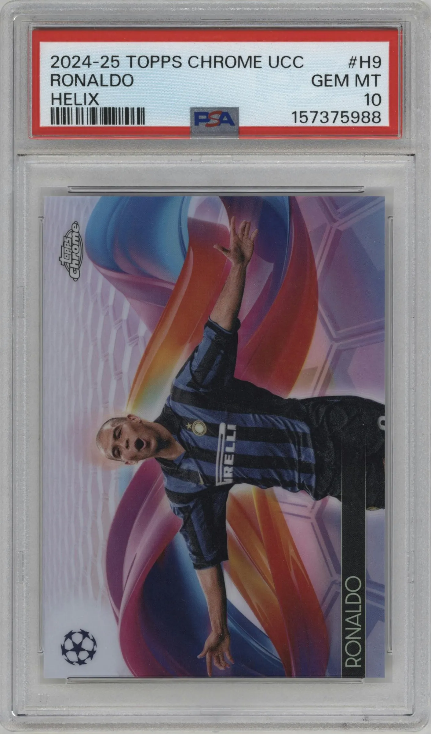 2024 Topps Chrome UEFA Club Competitions Helix Ronaldo #H-9 PSA 10