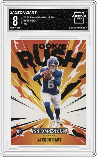 2025 Panini Rookies & Stars Rookie Rush Jaxson Dart #6 ARENA CLUB 8