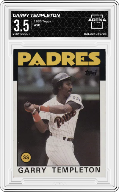 1986 Topps Garry Templeton ARENA CLUB VERY GOOD+ 3.5 #90 ARENA CLUB 3.5