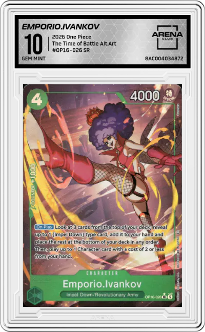 2026 One Piece The Time of Battle Emporio.Ivankov Alternate Art SR #OP16-026 SR ARENA CLUB 10