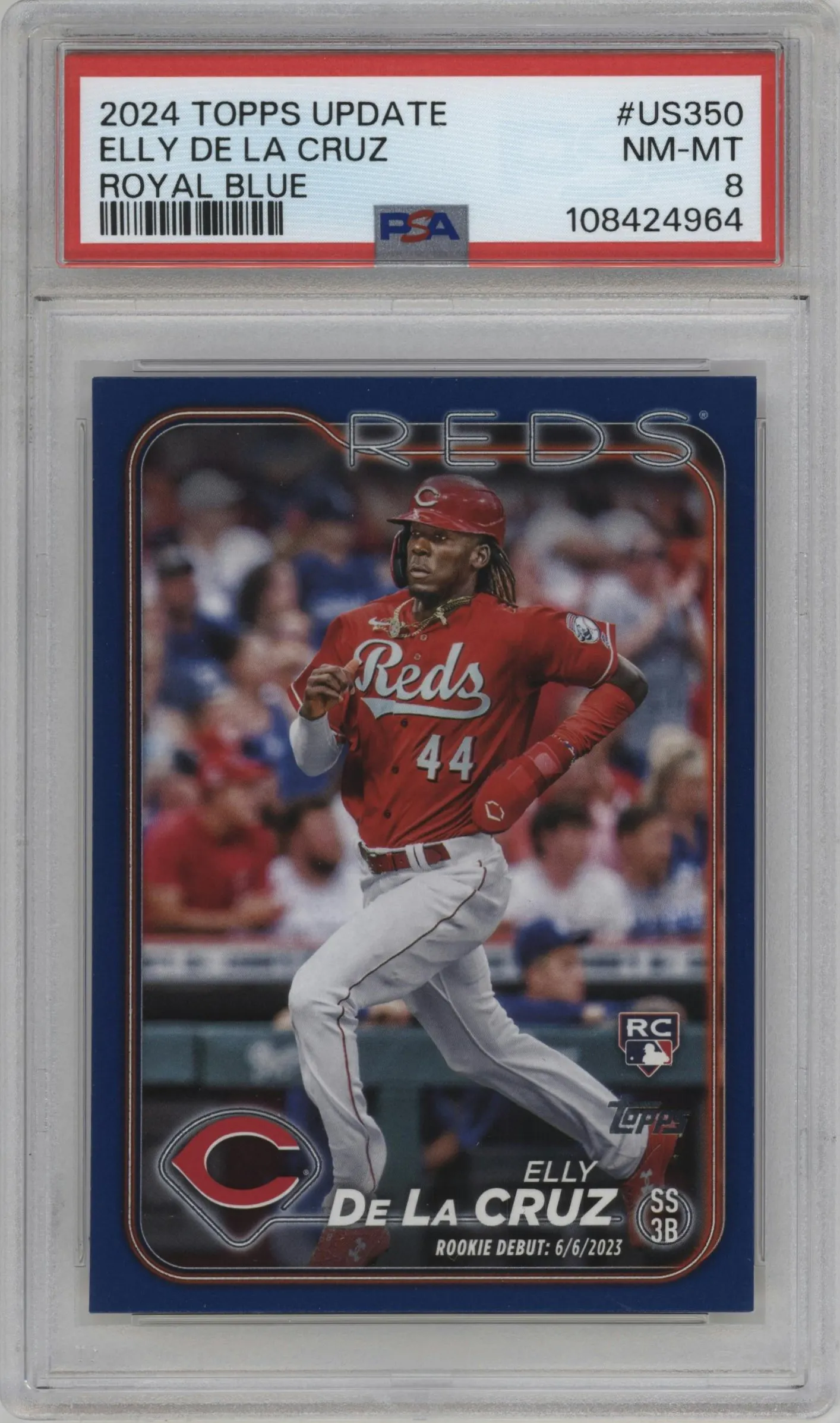 2024 Topps Update Elly De La Cruz Royal Blue #US350 PSA 8