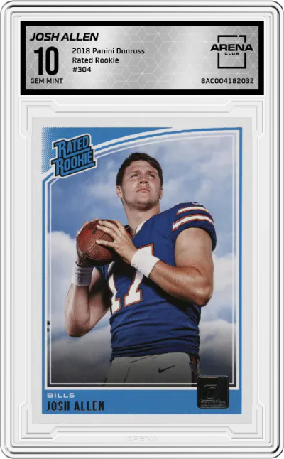2018 Panini Donruss Rated Rookie Josh Allen #304 ARENA CLUB 10