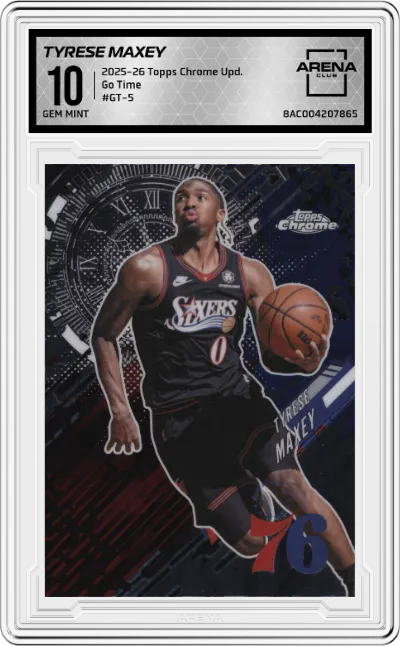 2025 Topps Chrome Update Go Time Tyrese Maxey #GT-5 ARENA CLUB 10