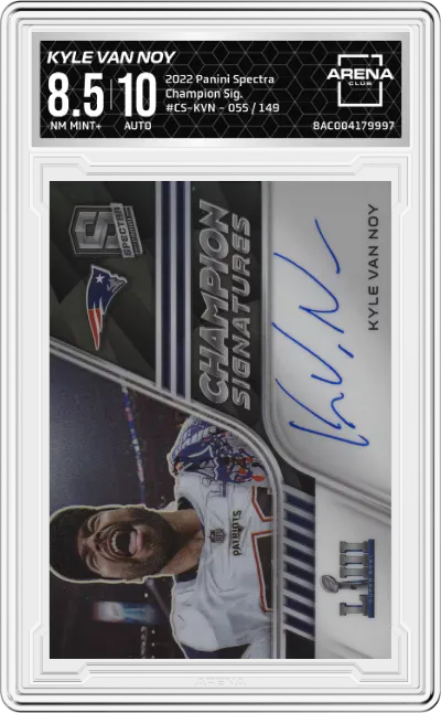 2022 Panini Spectra Champion Sig. Kyle Van Noy #CS-KVN ARENA CLUB 8.5