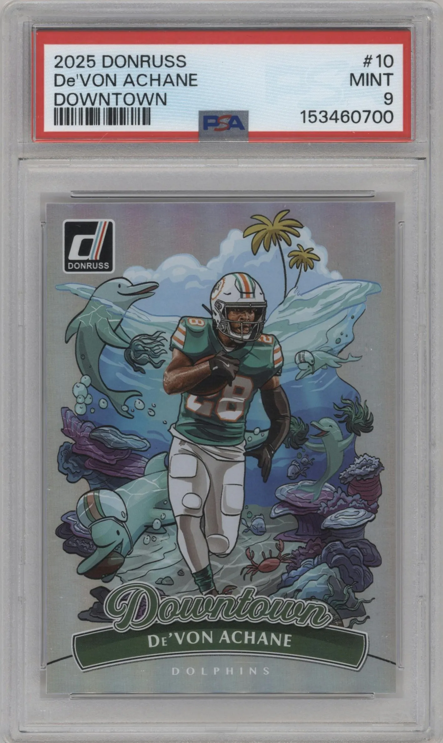 2025 Panini Donruss Downtown De'Von Achane #10 PSA 9