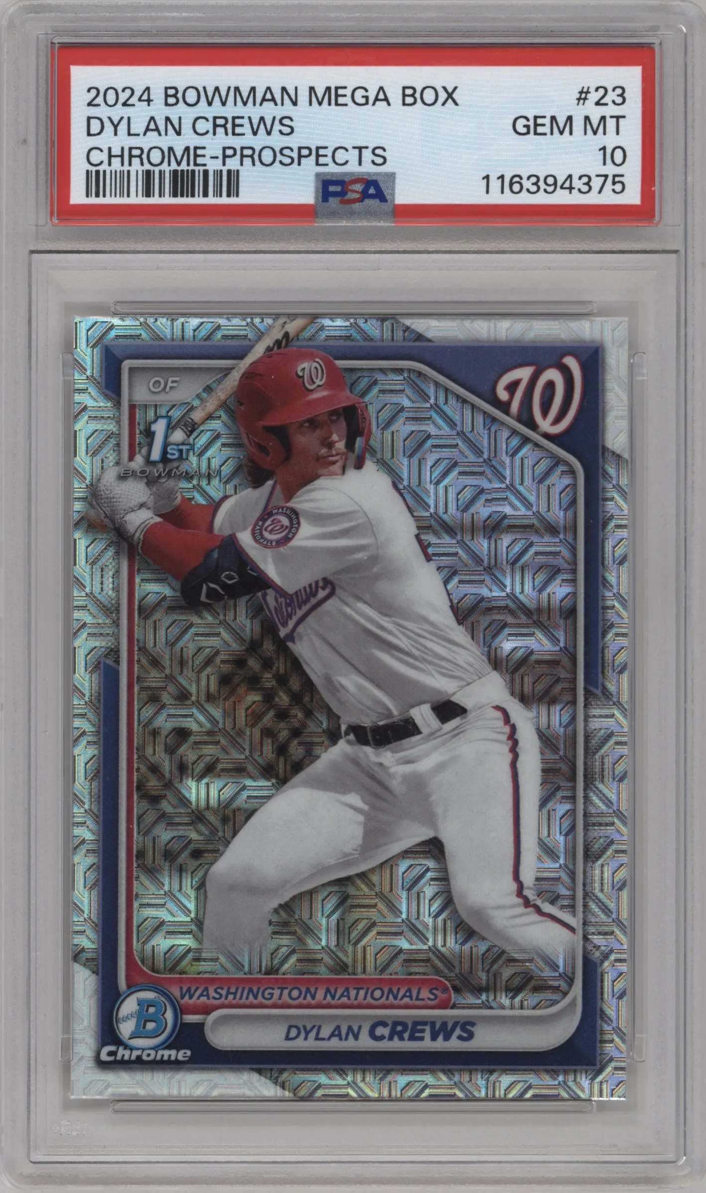 2024 Bowman Mega Box Chrome Pros. Dylan Crews #BCP-23 PSA 10