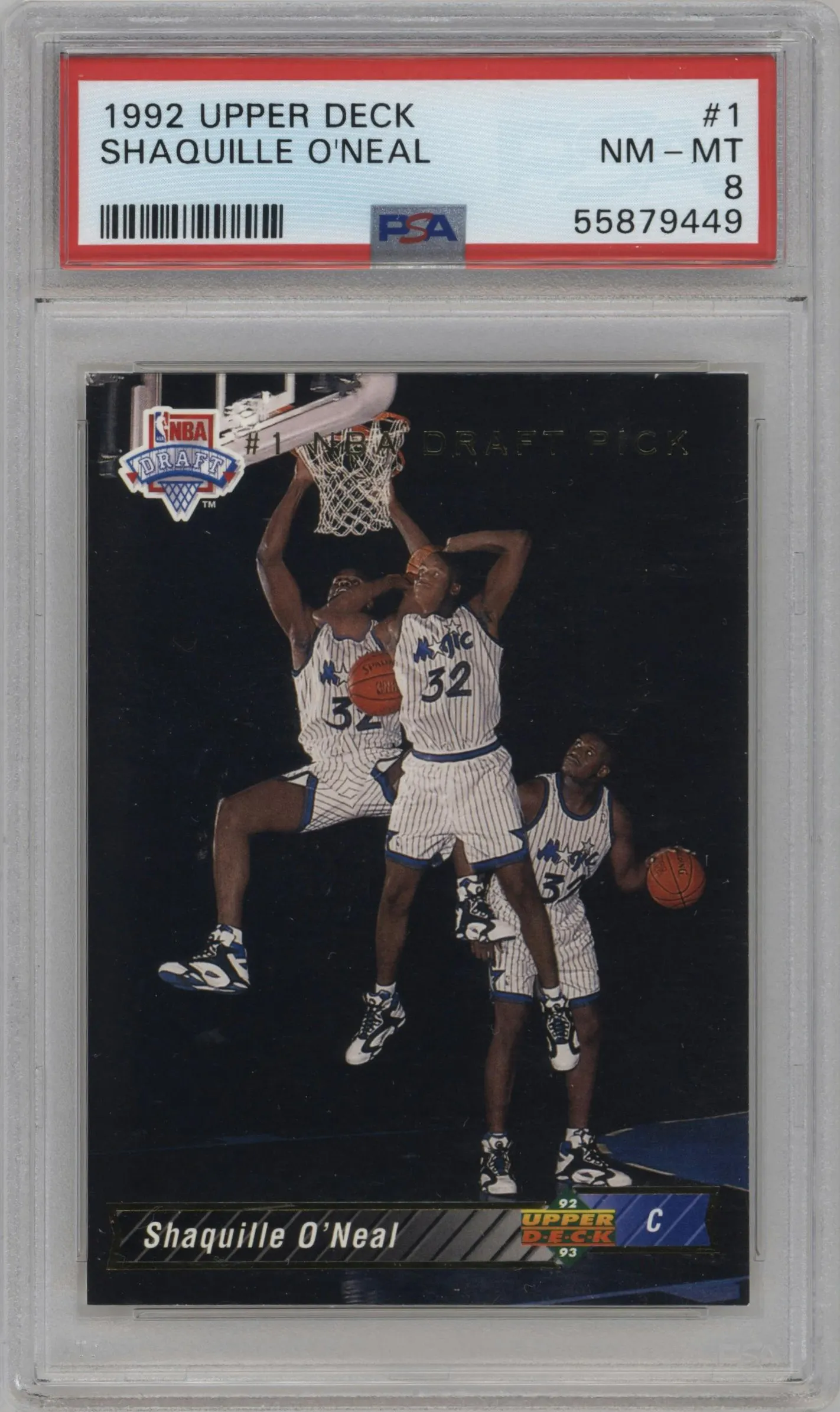 1992 Upper Deck Shaquille O'Neal #1 PSA 8
