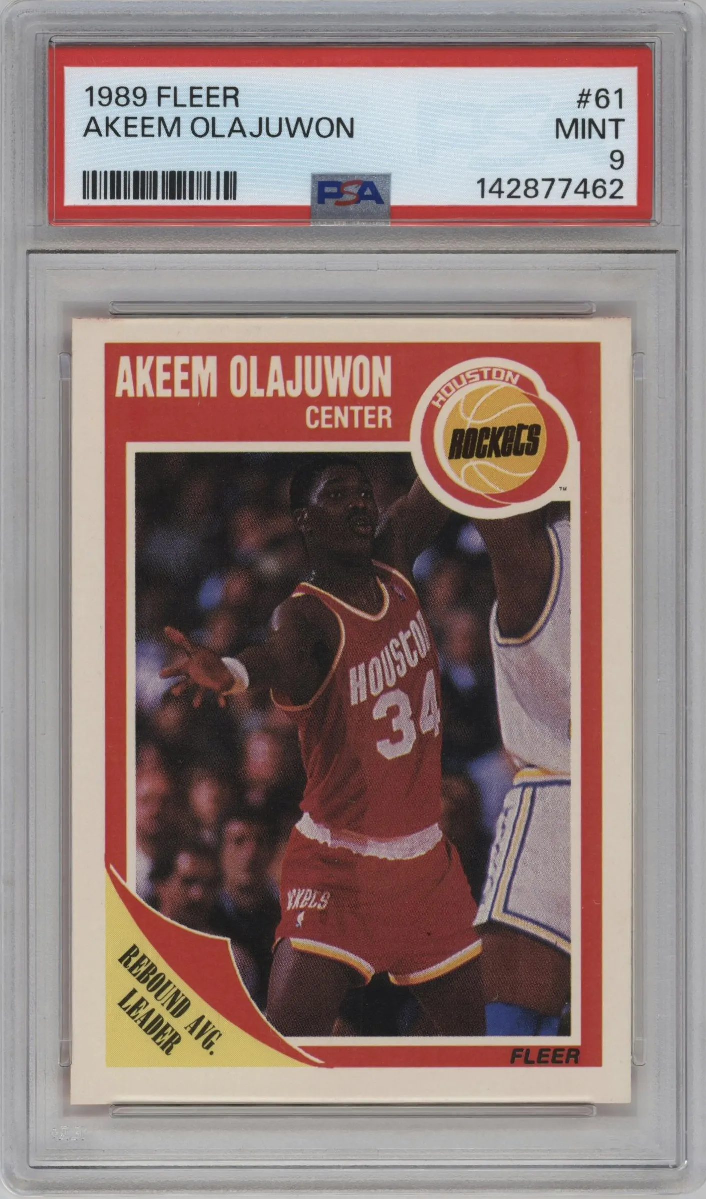 1989 Fleer Akeem Olajuwon #61 PSA 9