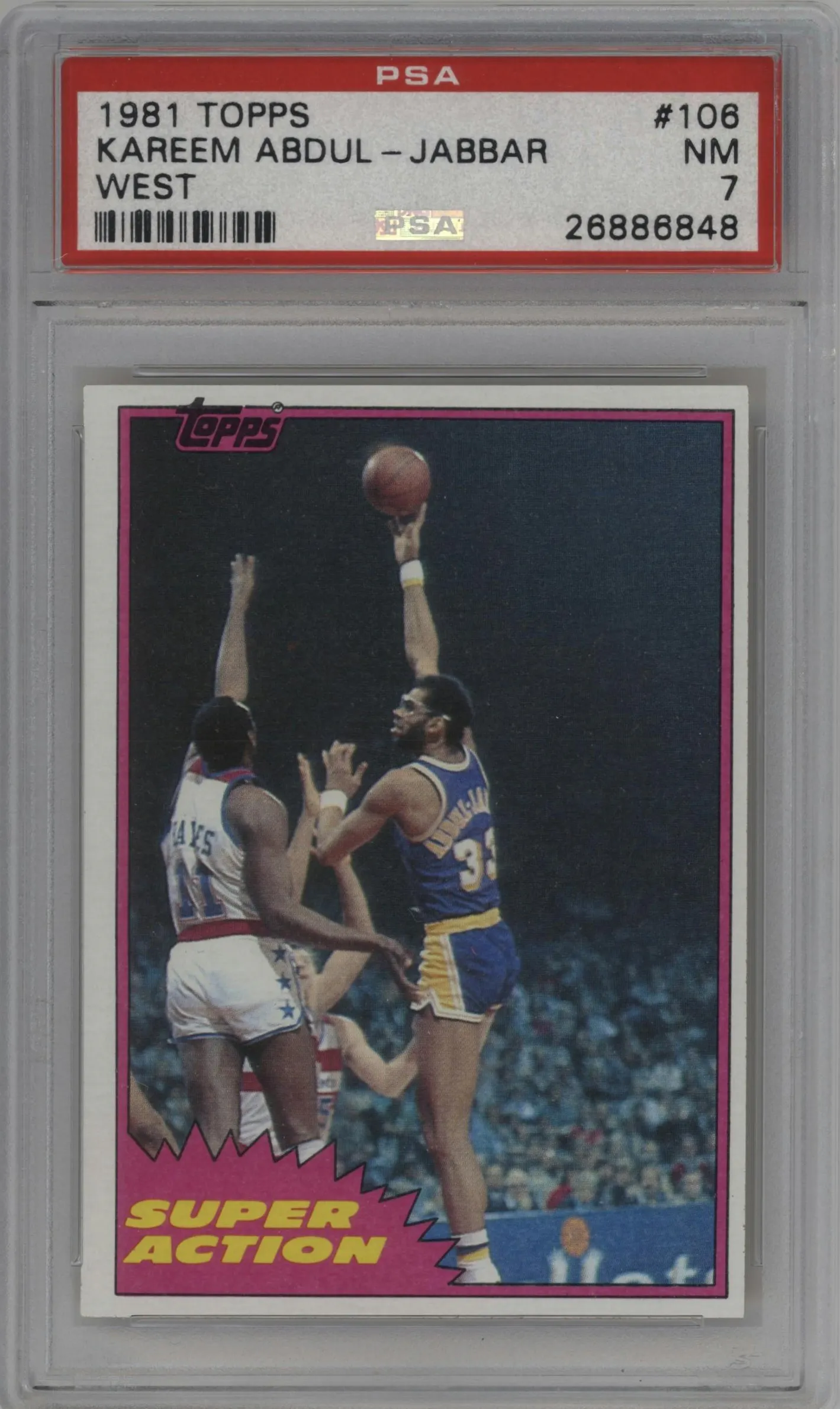 1981 Topps Kareem Abdul-Jabbar #W106 PSA 7