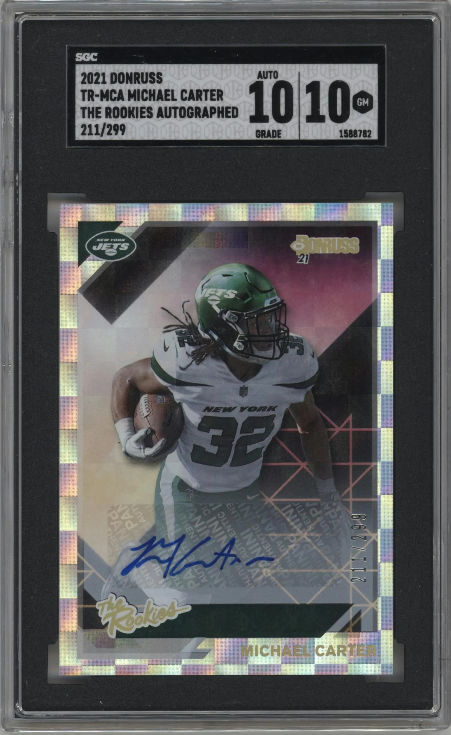 2021 Panini Donruss The Rookies Auto Michael Carter #TR-MCA SGC 10