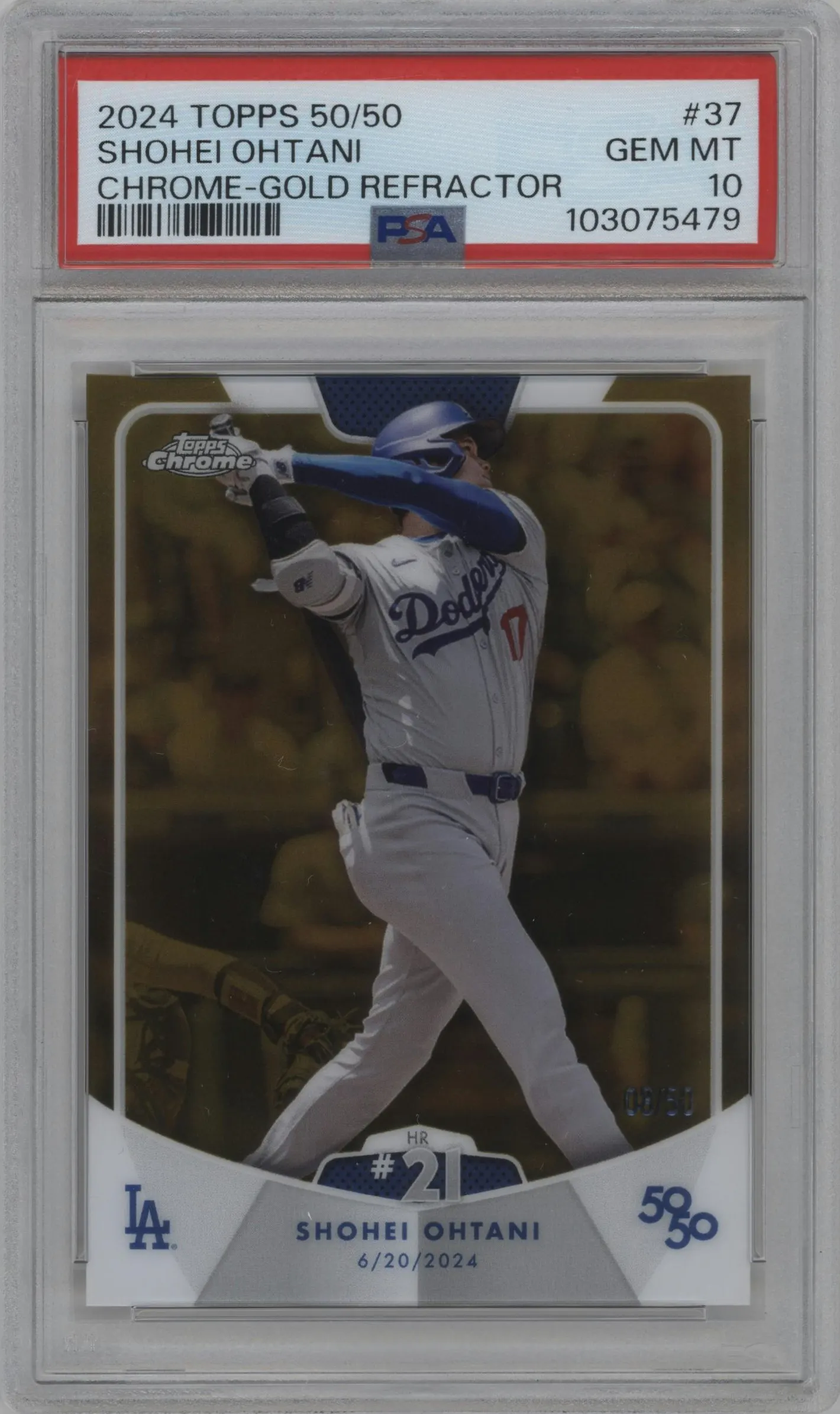 2024 Topps 50/50 Shohei Ohtani Chrome Gold #37 PSA 10