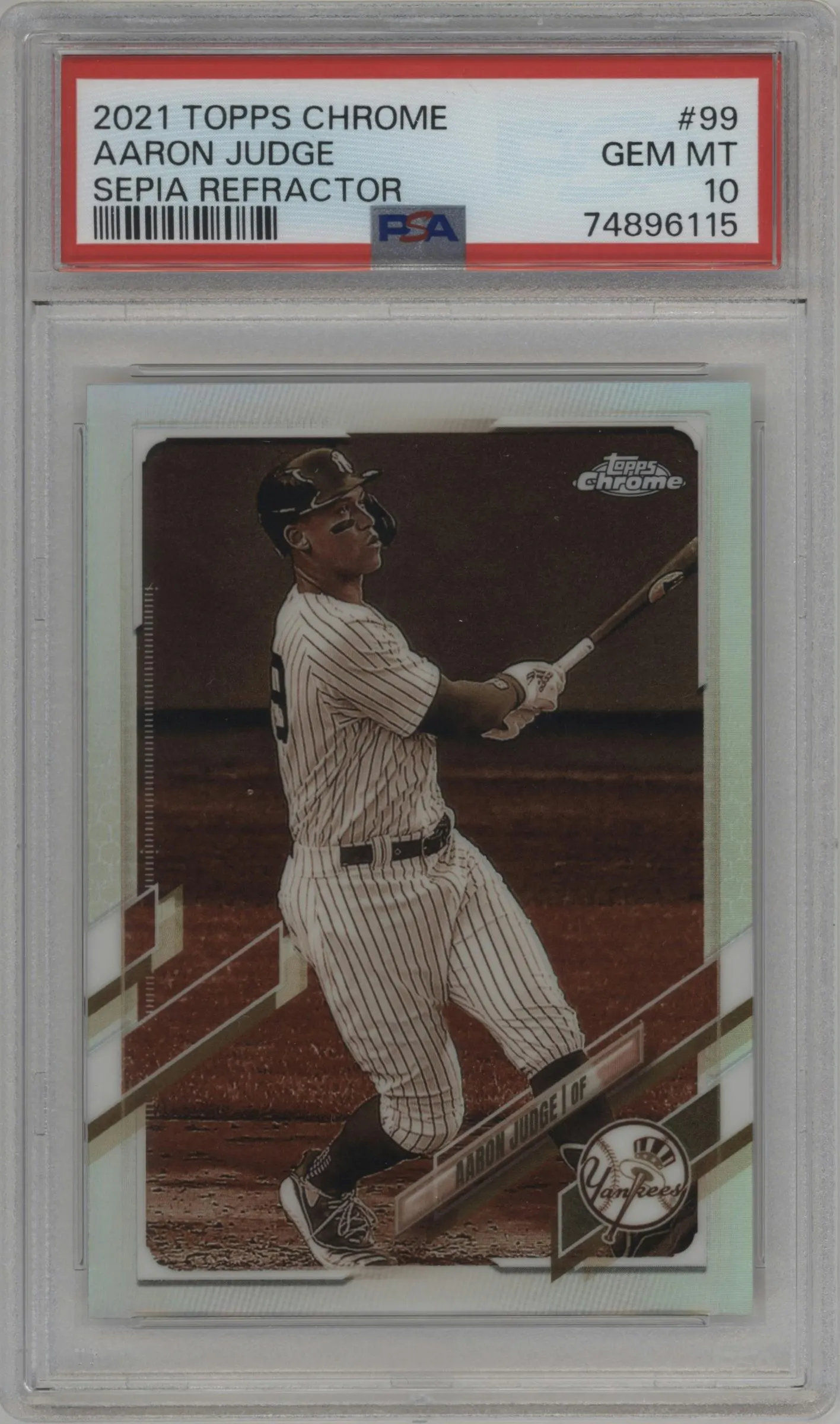 2021 Topps Chrome Aaron Judge Sepia Refractor #99 PSA 10