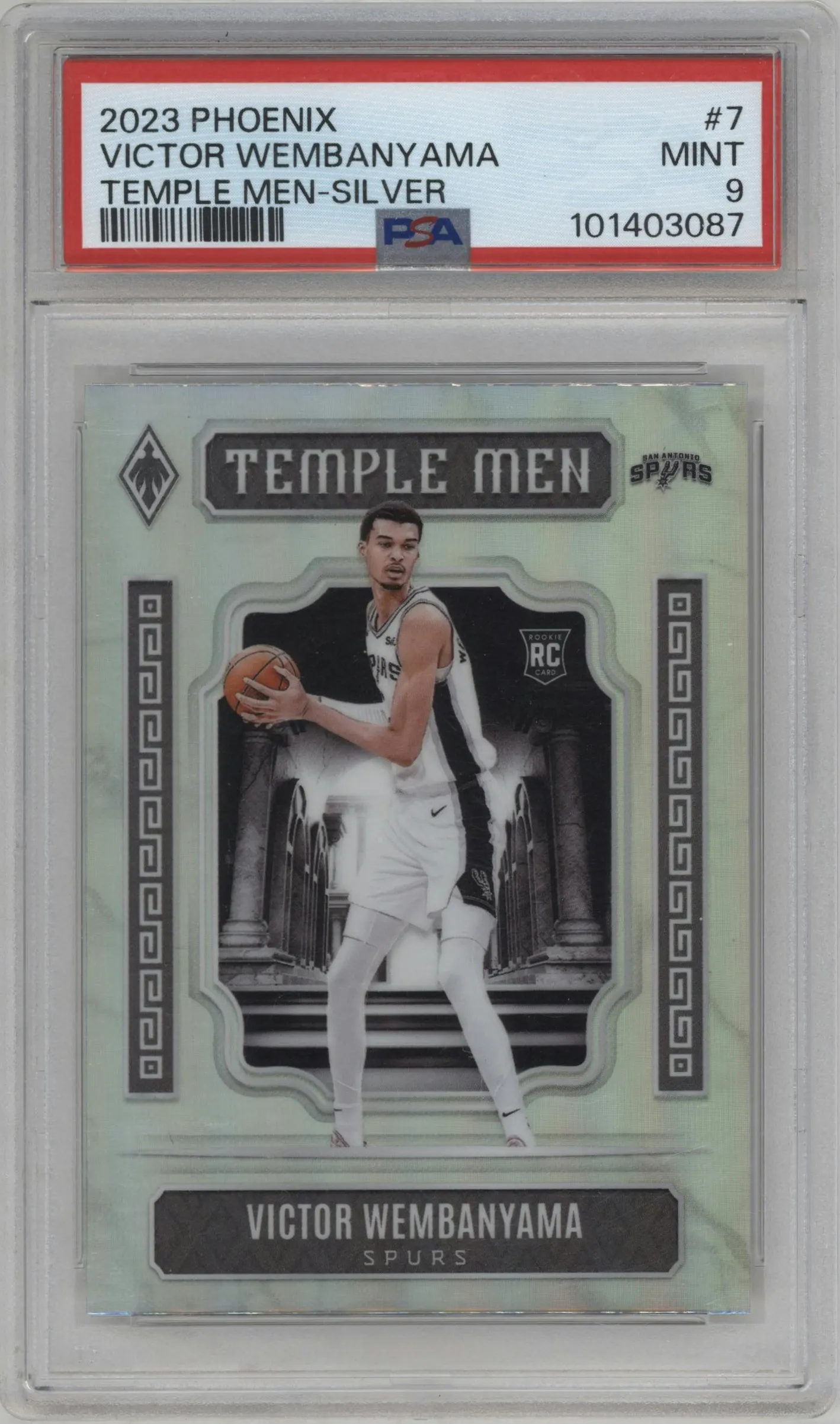 2023 Panini Phoenix Temple Men Victor Wembanyama Silver #7 PSA 9