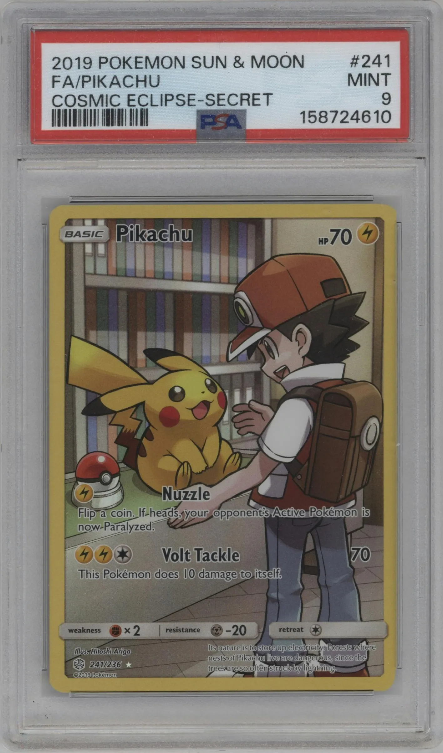 2019 Pokemon S&M Cosmic Eclipse Pikachu #241 PSA 9