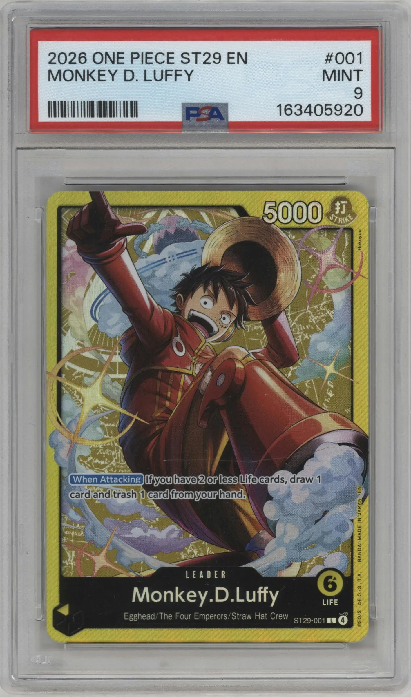 2026 One Piece Egghead Starter Deck Monkey.D.Luffy PSA 9