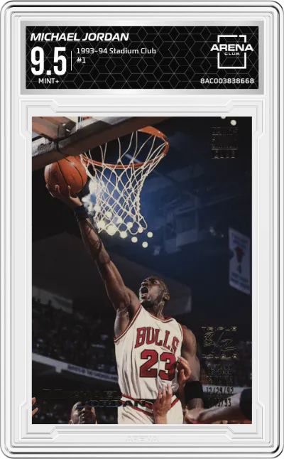 1993 Topps Stadium Club Michael Jordan #1 ARENA CLUB 9.5