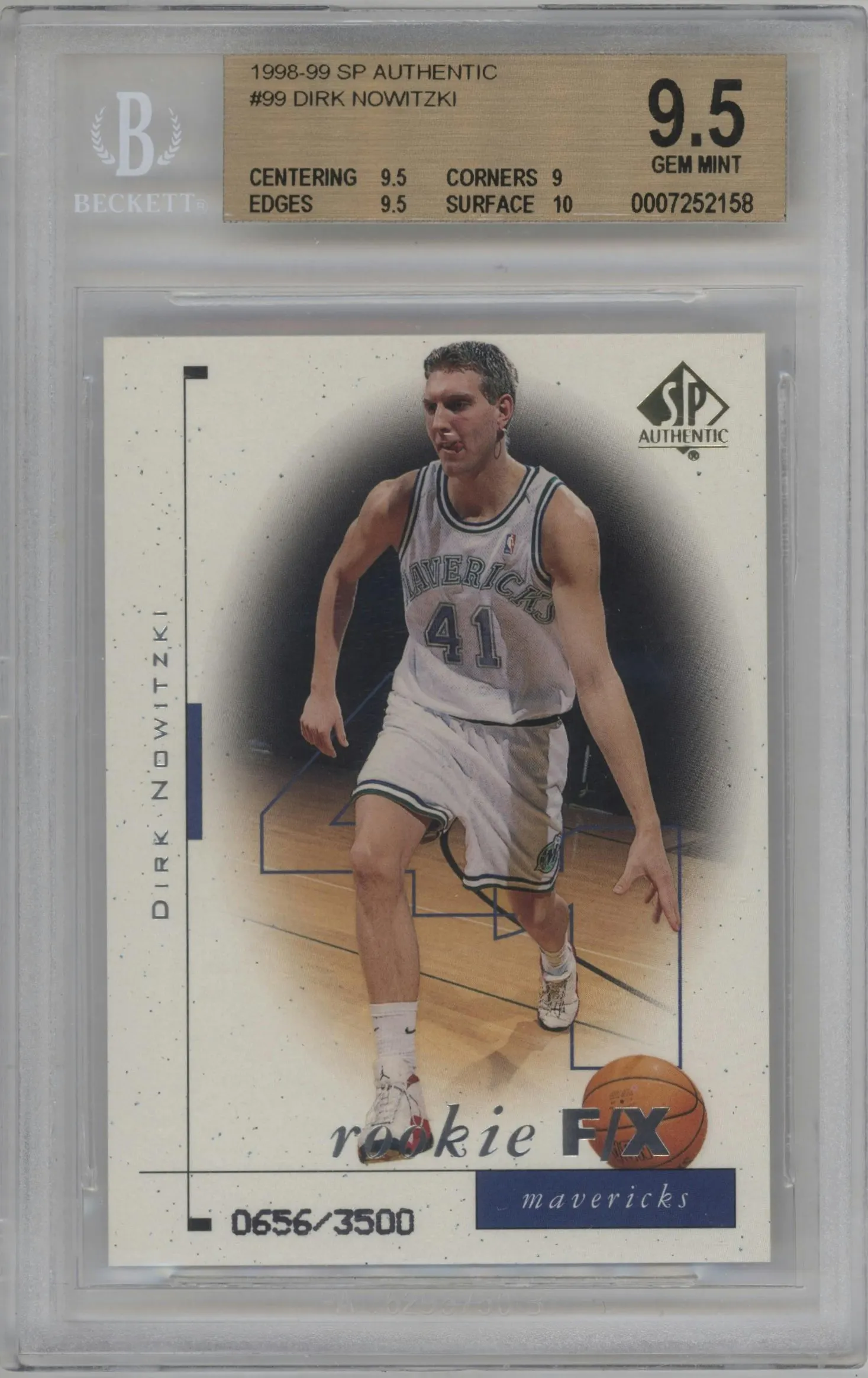 1998 SP Authentic Dirk Nowitzki #99 BGS 9.5