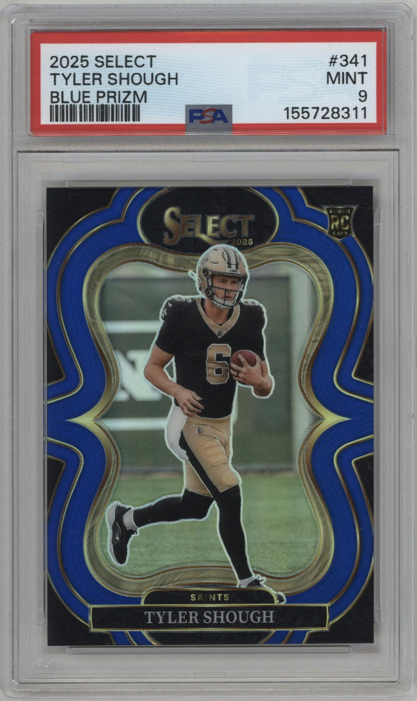 2025 Panini Select Suite Lvl. Tyler Shough Blue Prizm #341 PSA 9