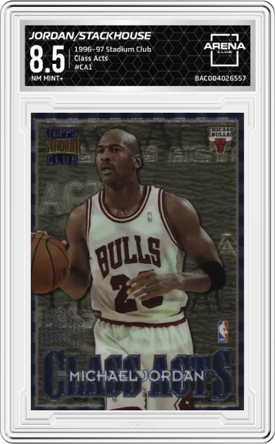 1996 Topps Stadium Club Class Acts Michael Jordan/Jerry Stackhouse #CA1 ARENA CLUB 8.5