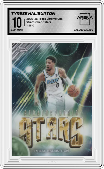 2025 Topps Chrome Update Stratospheric Stars Tyrese Haliburton #ST-7 ARENA CLUB 10
