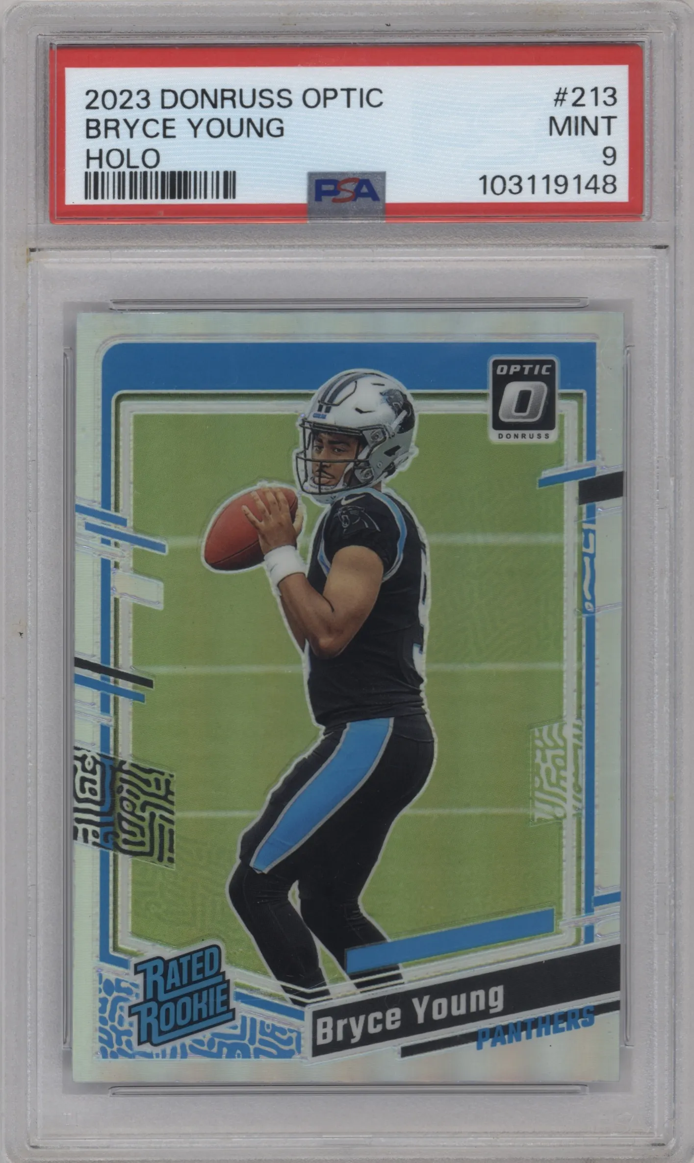 2023 Donruss Optic Rated Rookie Bryce Young Holo #213 PSA 9