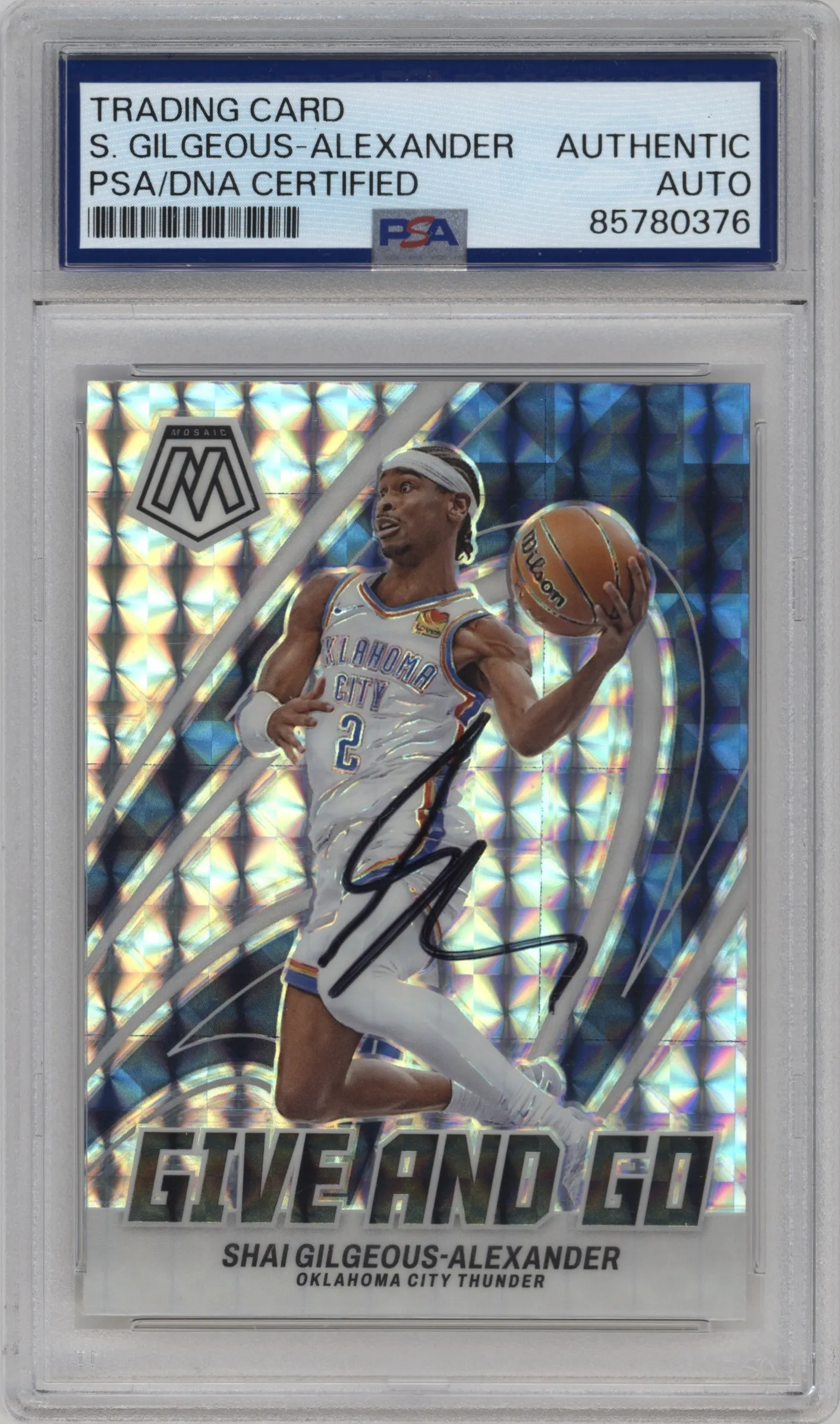 2023 Panini Mosaic Give and Go Shai Gilgeous-Alexander Mosaic PSA AUTHENTIC #5 PSA