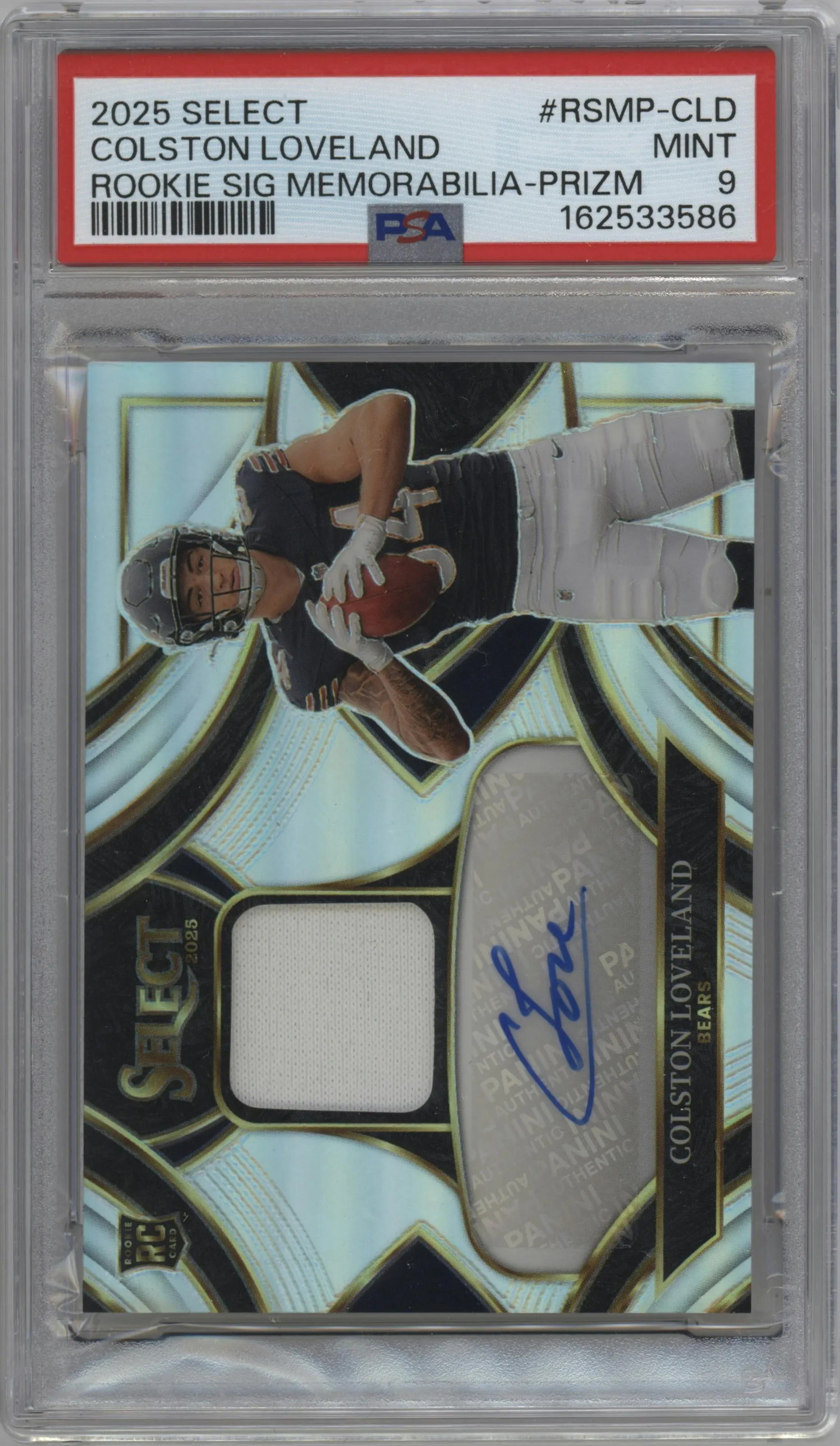 2025 Panini Select Rke.Sig.Mem. Colston Loveland Prizm #RSMP-CLD PSA 9