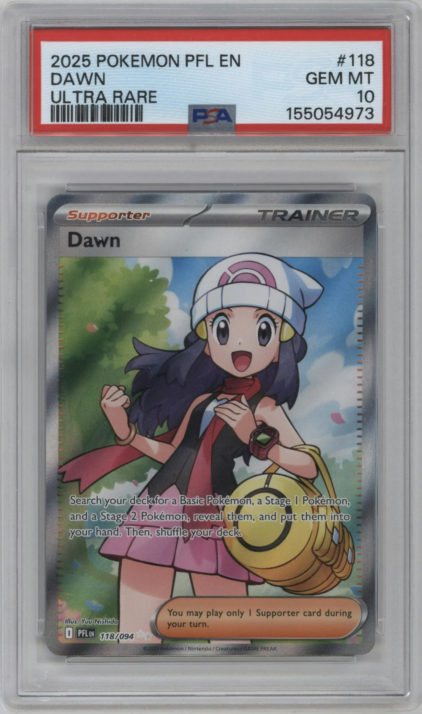 2025 Pokemon Mega Evolution Phan. Flames Dawn #118 PSA 10