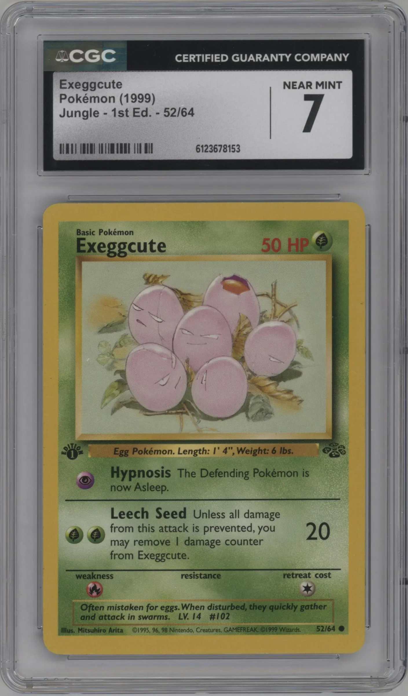 1999 Pokemon Jungle Exeggcute #52 CGC 7