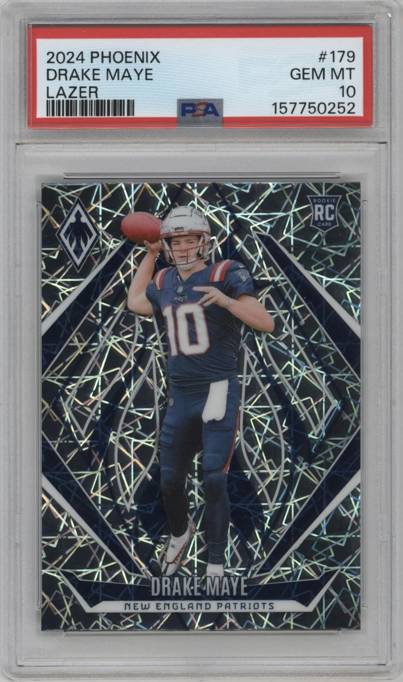 2024 Panini Phoenix Drake Maye Lazer PSA 10