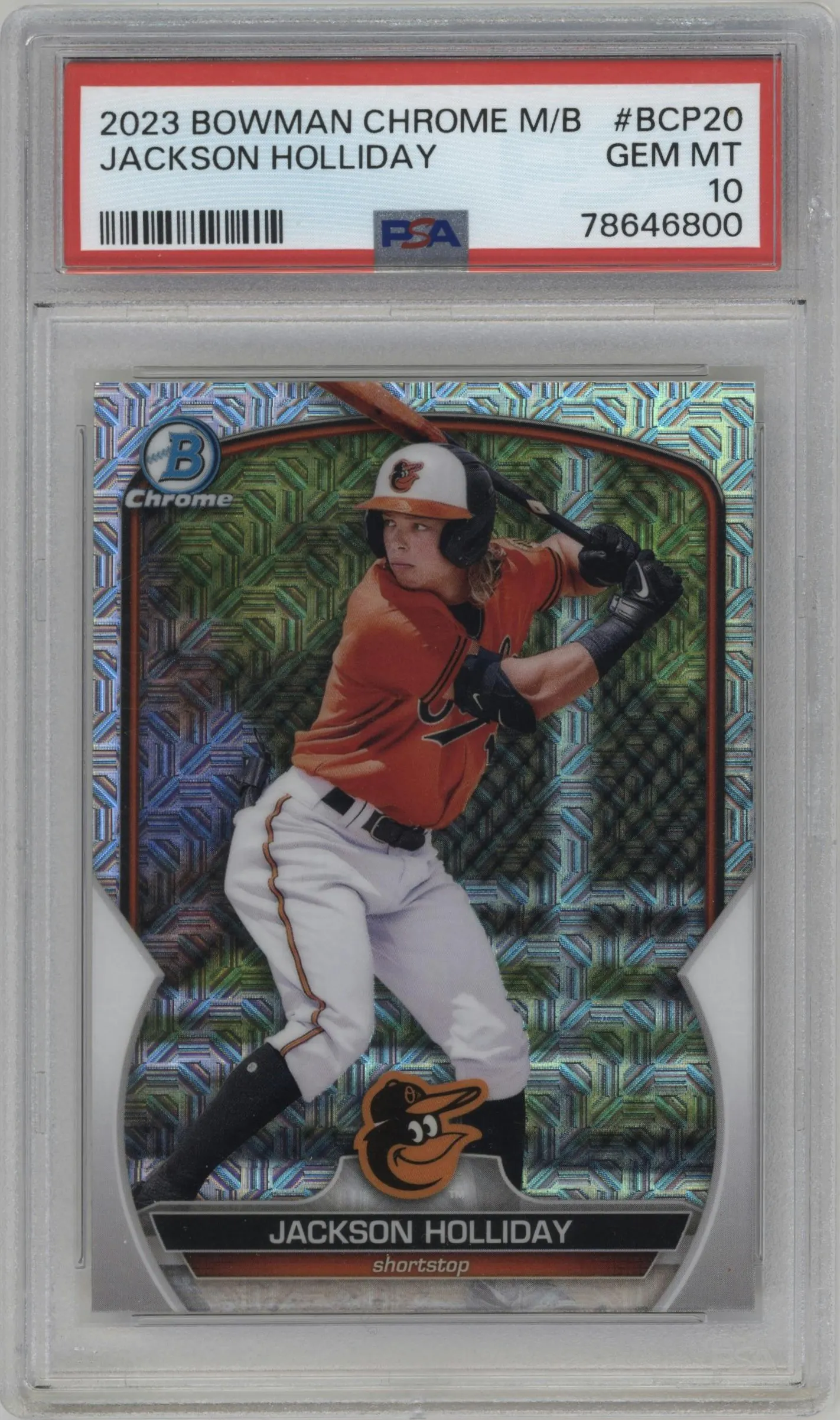 2023 Bowman Mega Box Chrome Jackson Holliday #BCP-20 PSA 10