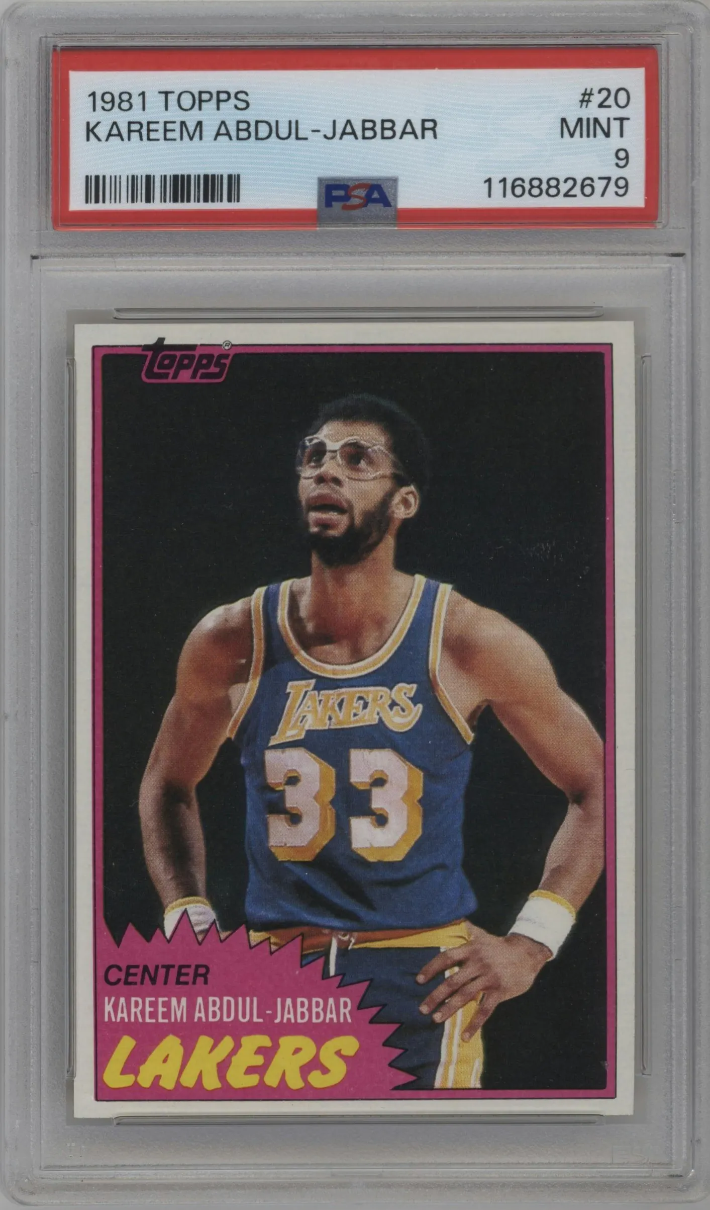 1981 Topps Kareem Abdul-Jabbar #20 PSA 9