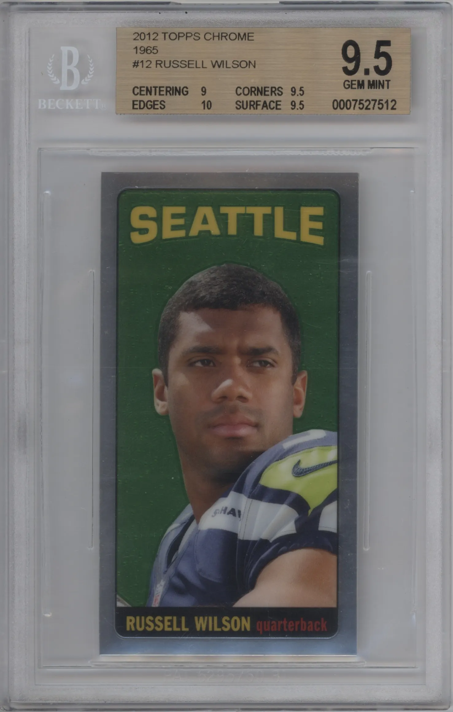 2012 Topps Chrome 1965 Topps Russell Wilson BGS 9.5
