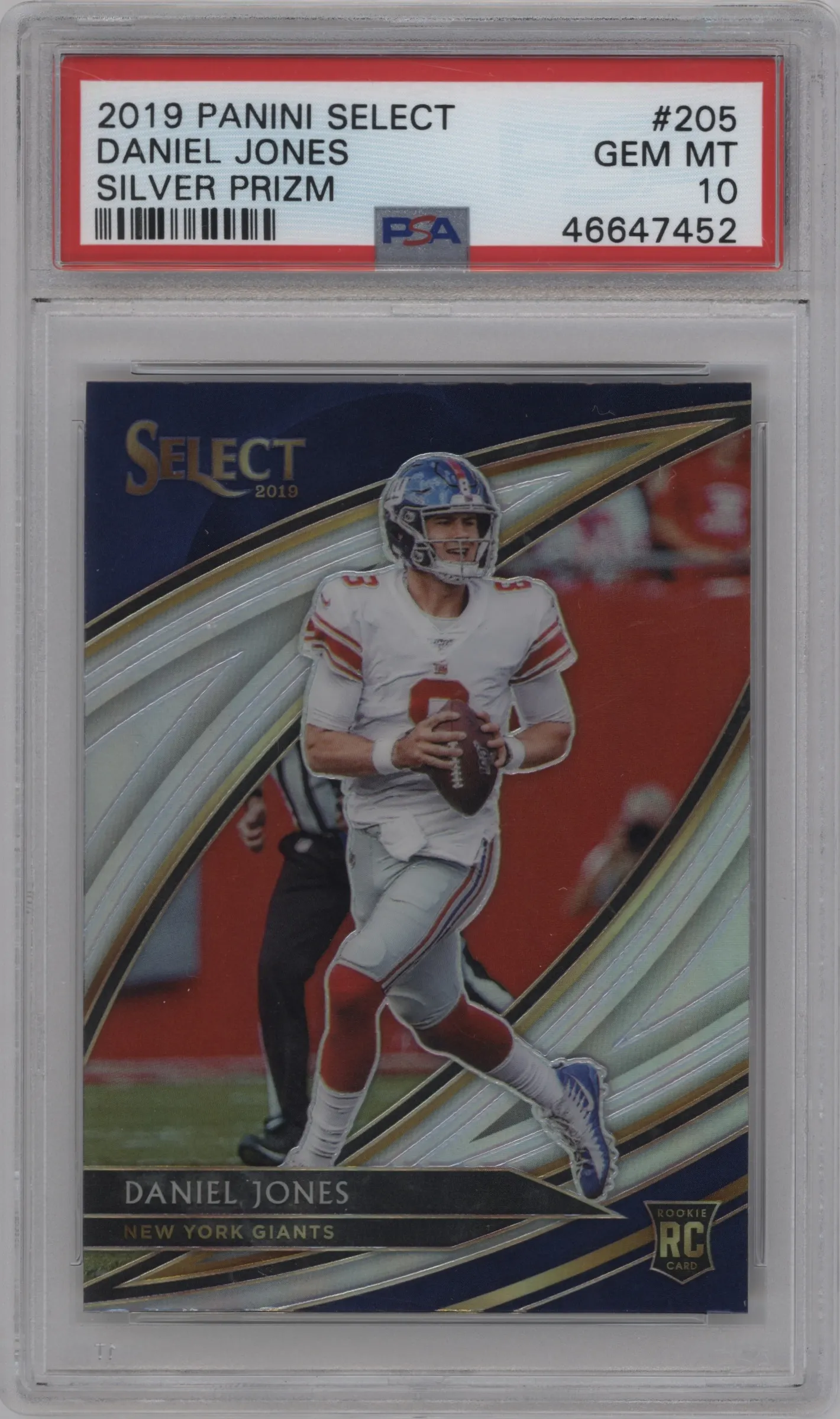 2019 Panini Select Field Lvl. Daniel Jones Silver Prizm PSA 10