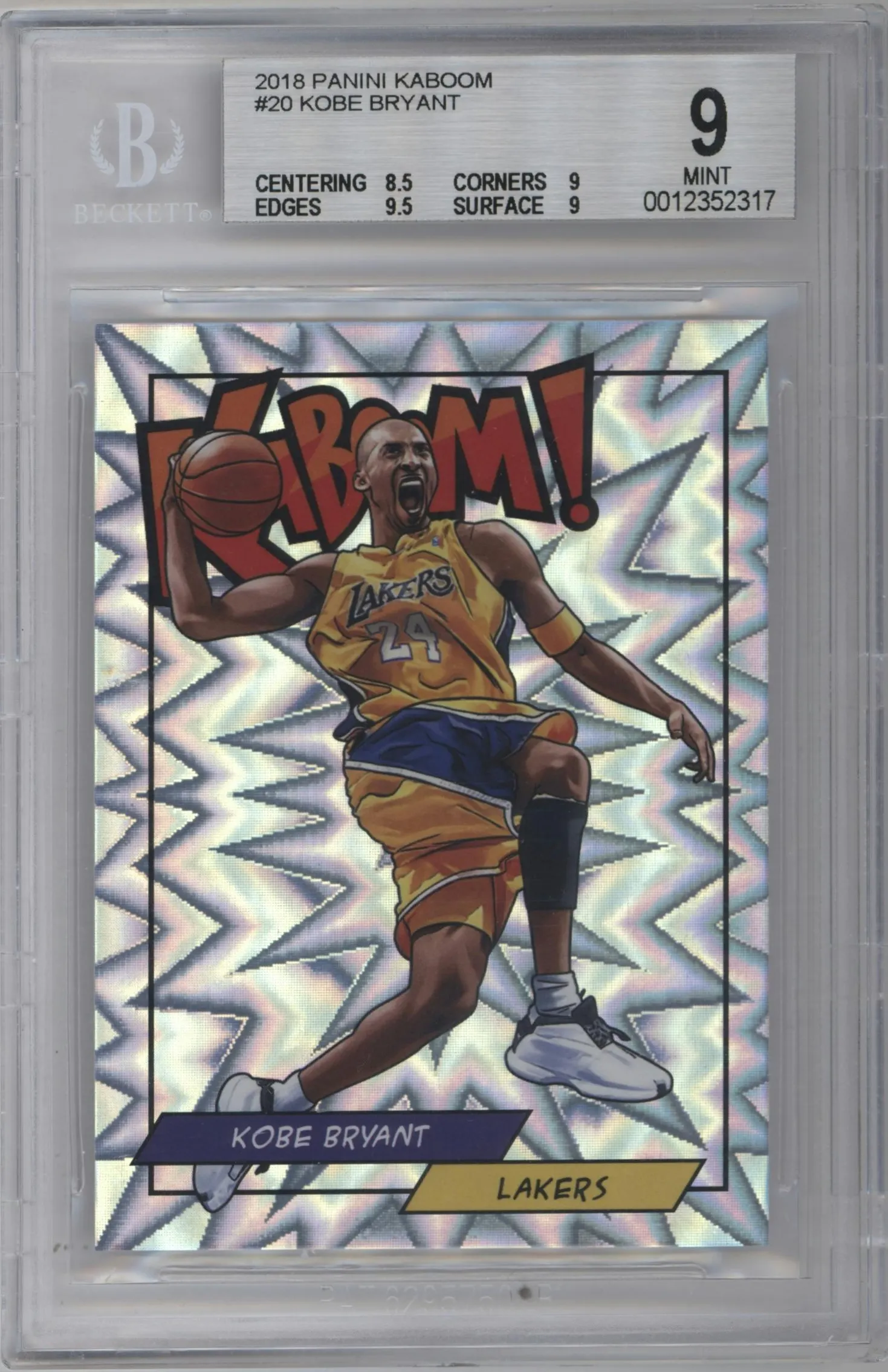 2018 Panini Kaboom Rewards Multi-Sport Kobe Bryant #K-KB BGS 9