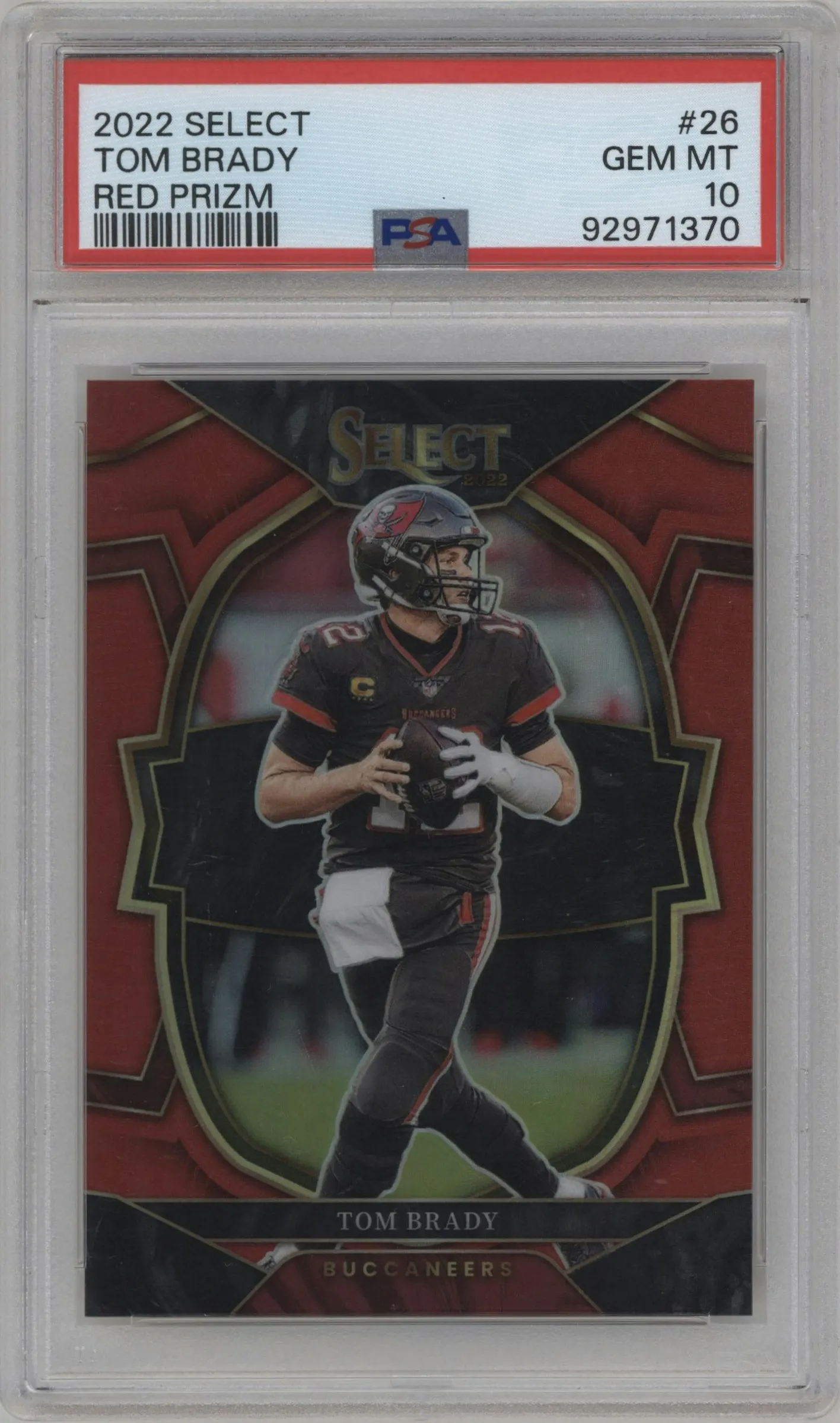 2022 Panini Select Tom Brady Red Prizm #26 PSA 10