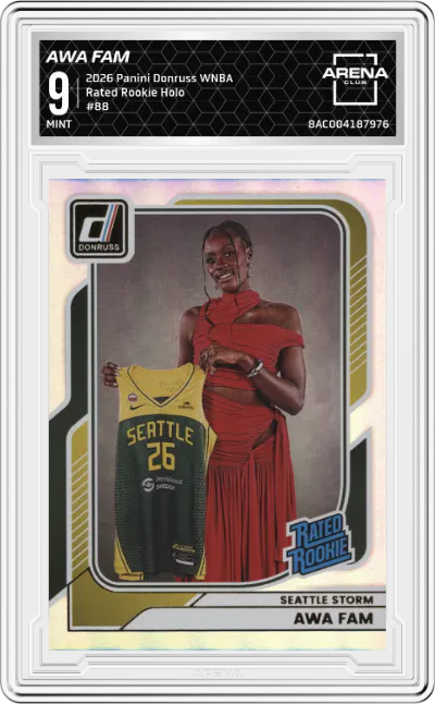 2026 Panini Donruss WNBA Rated Rookie Awa Fam Holo #88 ARENA CLUB 9